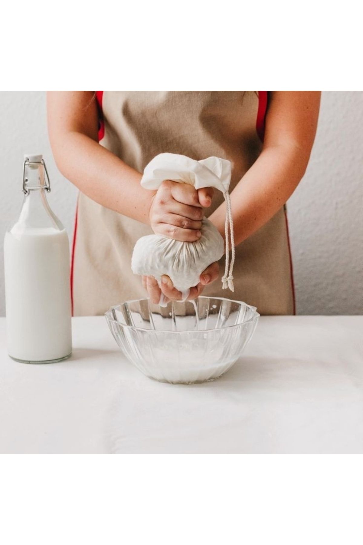 İDİL 5'li Vegan Süt Kesesi Bitkisel Süt Torbası Yoğurt Süzme Kesesi Organik