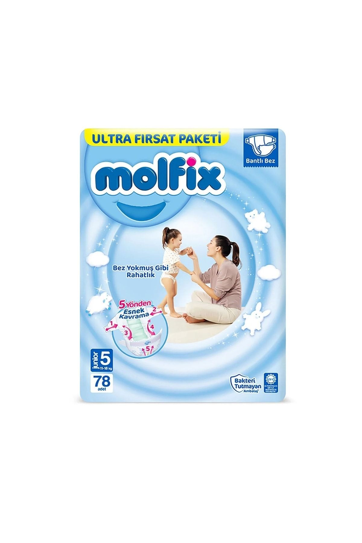 Molfix Ultra Fırsat Paketi Junior 5 Numara 78 Adet Bebek Bezi (11-18 Kg)