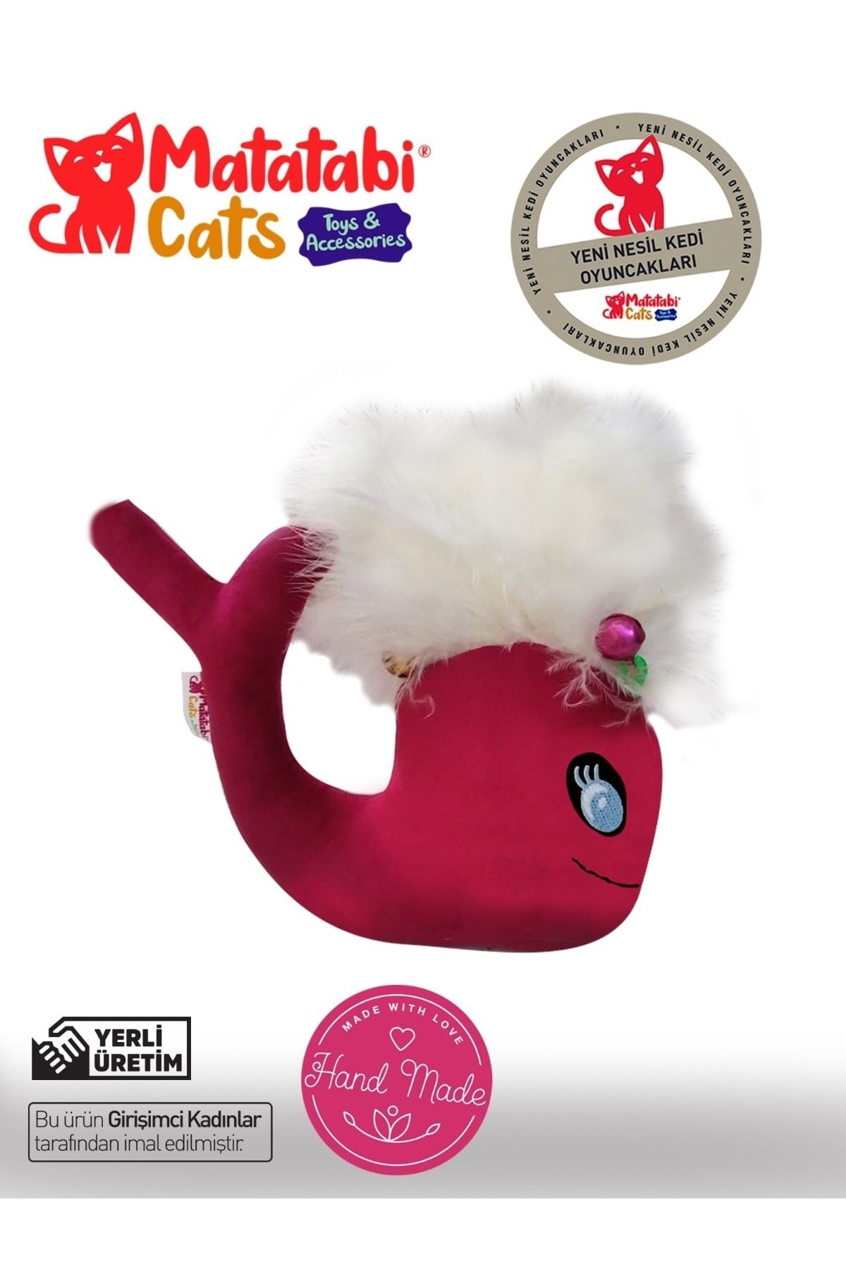 MATATABİ CATS Whali Sesli Tüylü Peluş Kedi Oyuncağı 15 Cm Matatabi Içerikli(kedi Nanesi/otu Içermez)