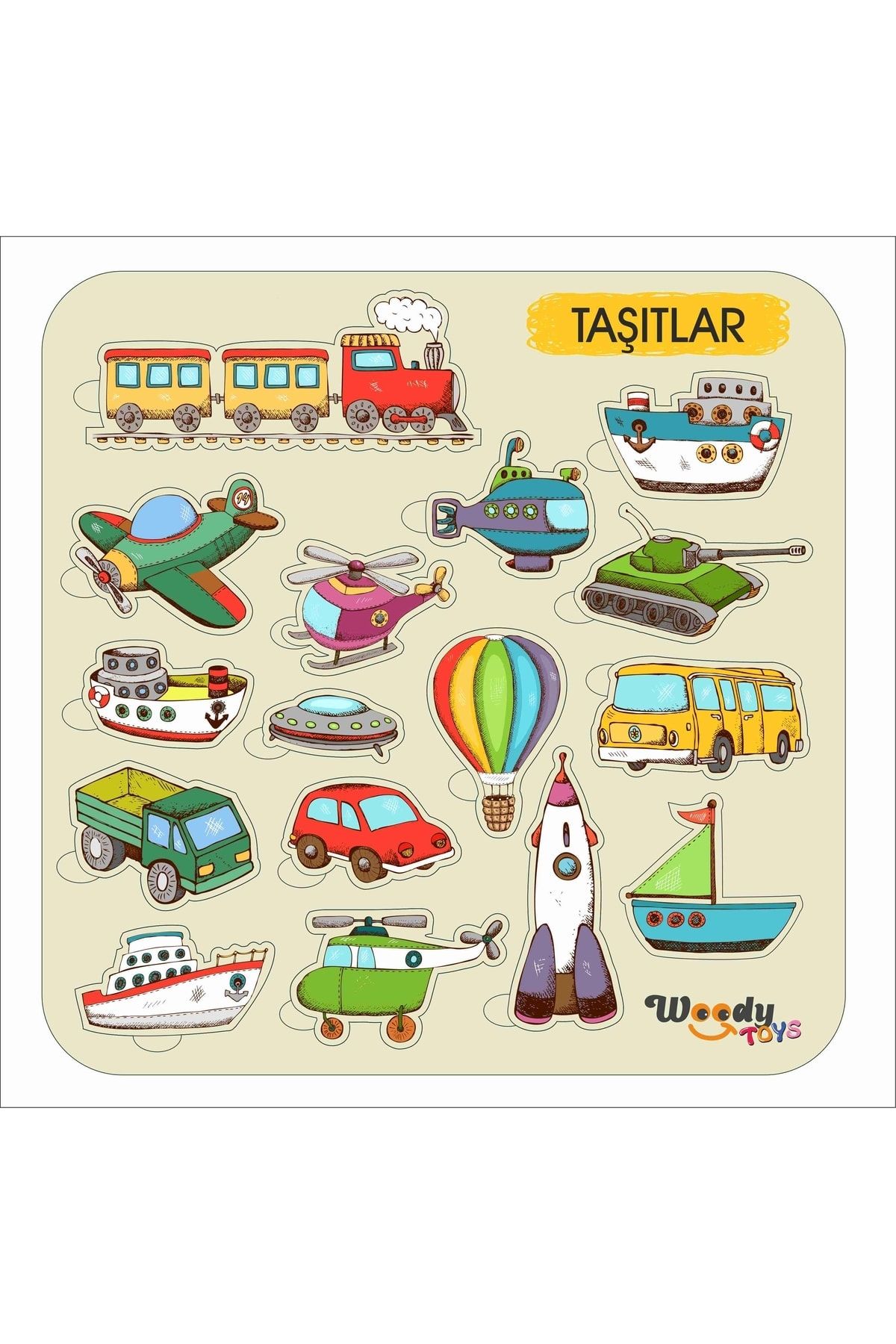 woody toys Taşıtlar Ahşap Çocuk Puzzle Yapboz - Bultak Puzzle