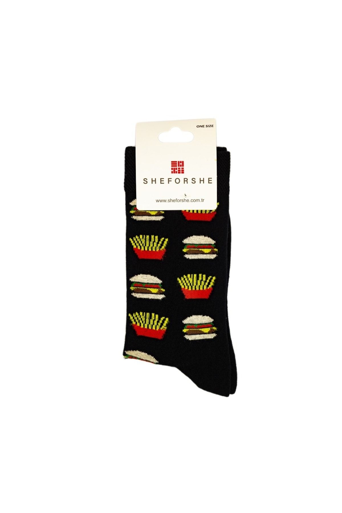 Miniso Fast Food Desenli Renkli Çorap