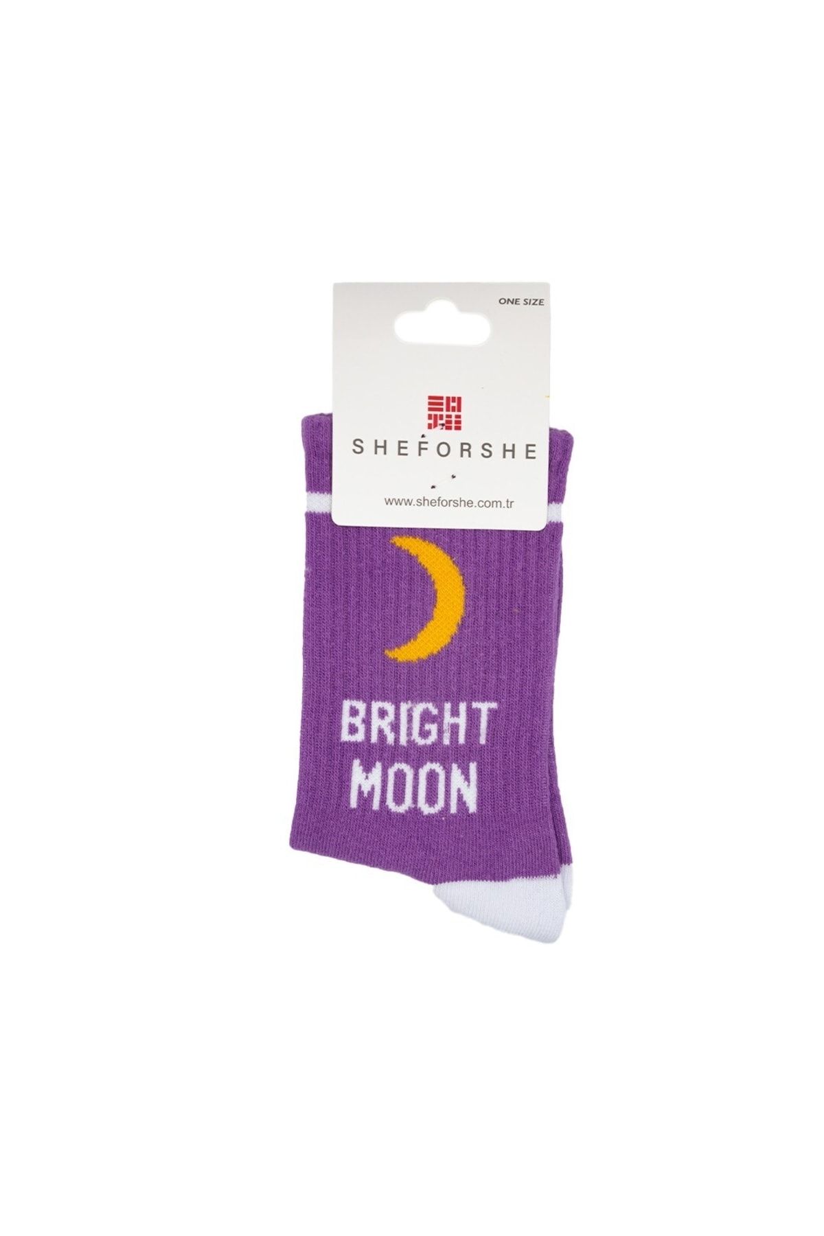Miniso Mor Brıght Moon Desenli Renkli Çorap