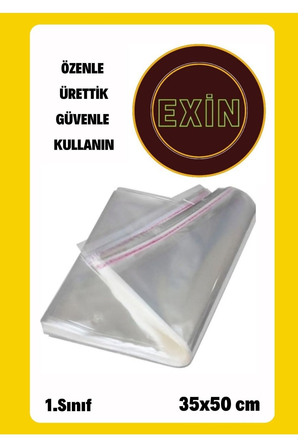 EXIN Çeyiz Poşeti 10 Adet 35x50 Cm Şeffaf Yapışkanlı Poşet