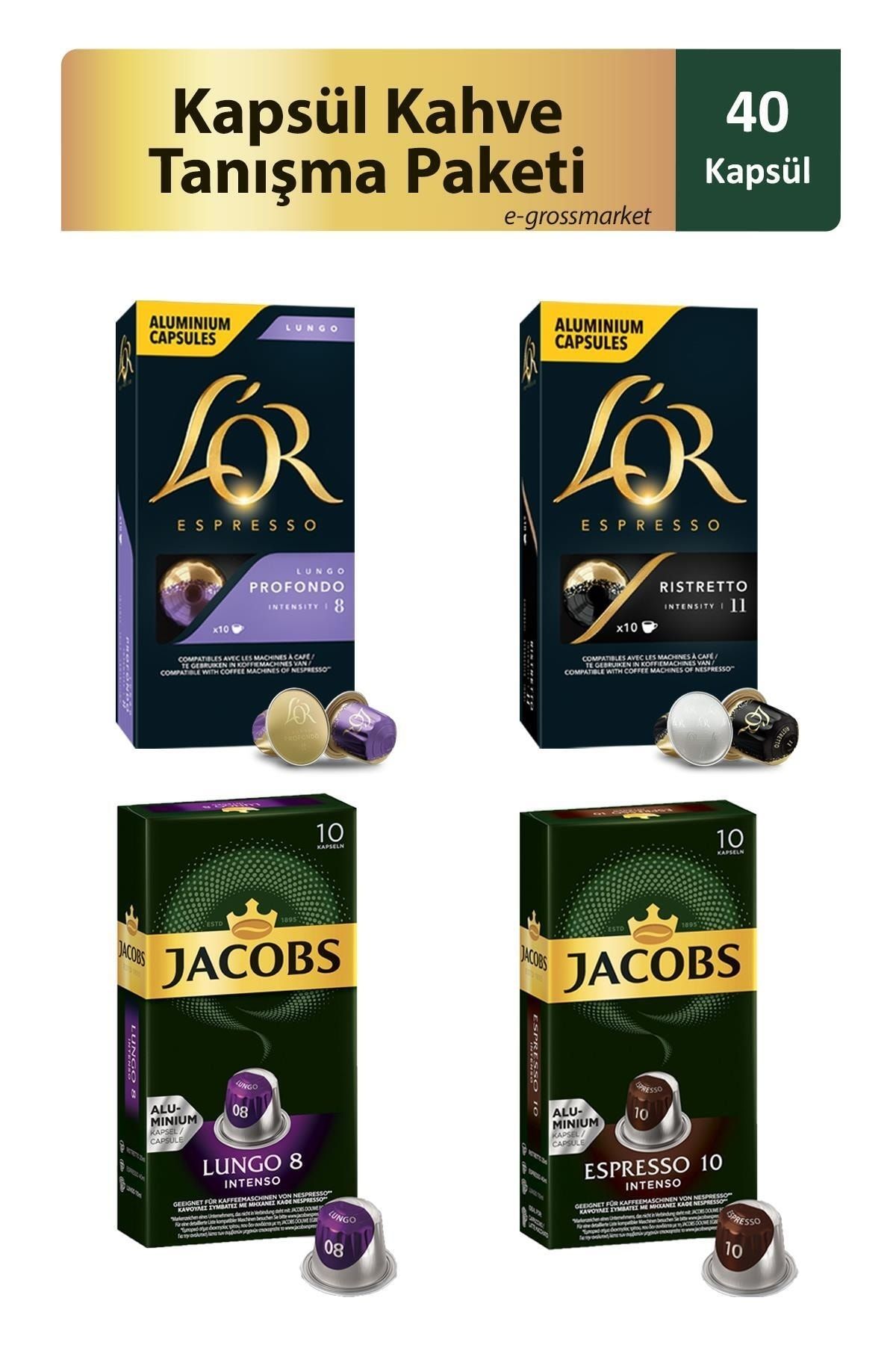 Jacobs Ve L'or Kapsül Kahve Tanışma Paketi 10 X 4 Paket