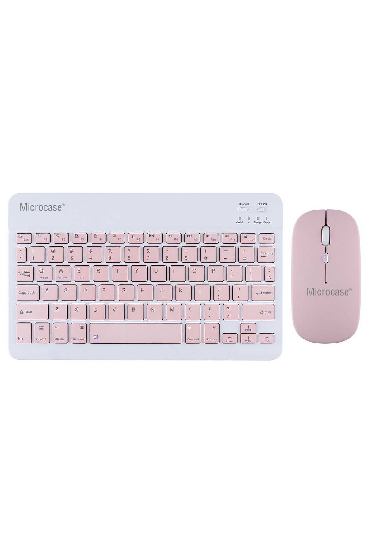 Microcase Tablet Ve Telefonlar Için Bluetooth Klavye Ve Mouse Set - Al3476 Pembe