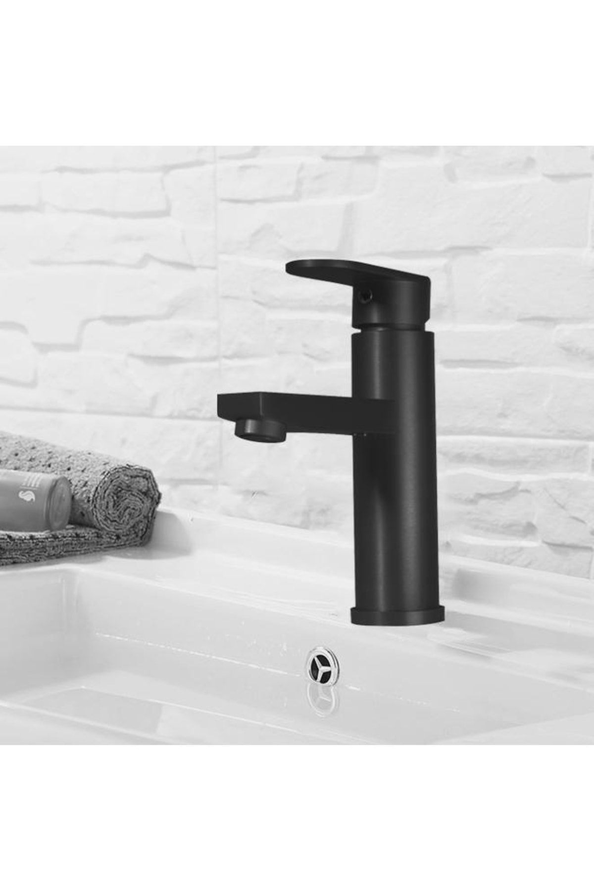 FAWER Faucet & Shower Siyah Lavabo Bataryası Yuvarlak - 600b