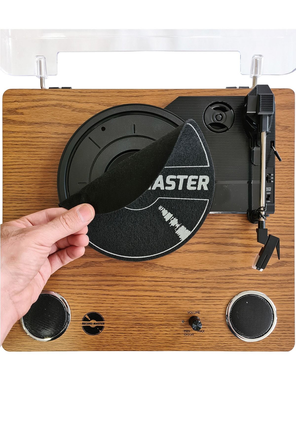 Record Master Plak Keçesi - Logolu / Logosuz Çift Yönlü Kullanım - 19.8 cm Çap