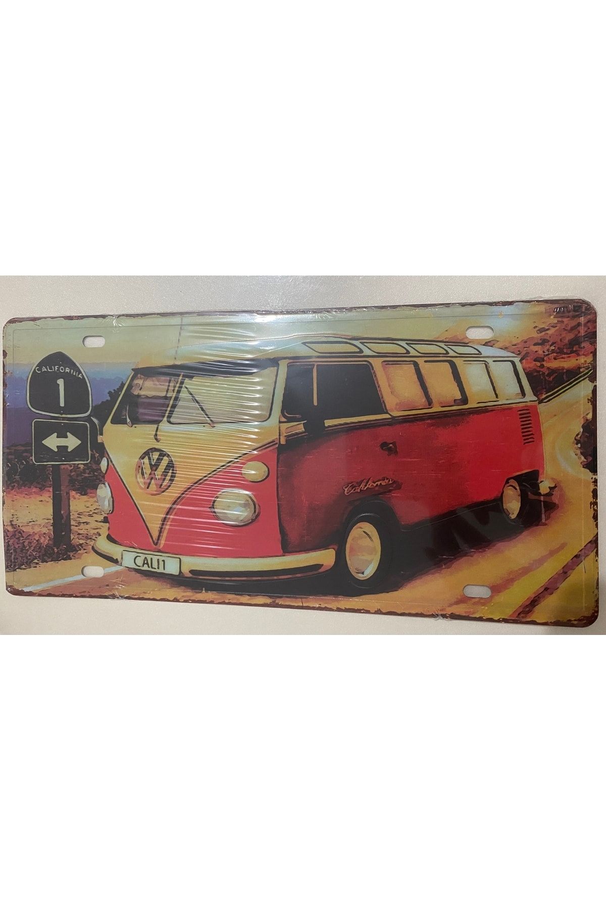 hukkabutik Dekoratif Resimli Plaka Duvar Dekorasyon Volkswagen Retro Karavan