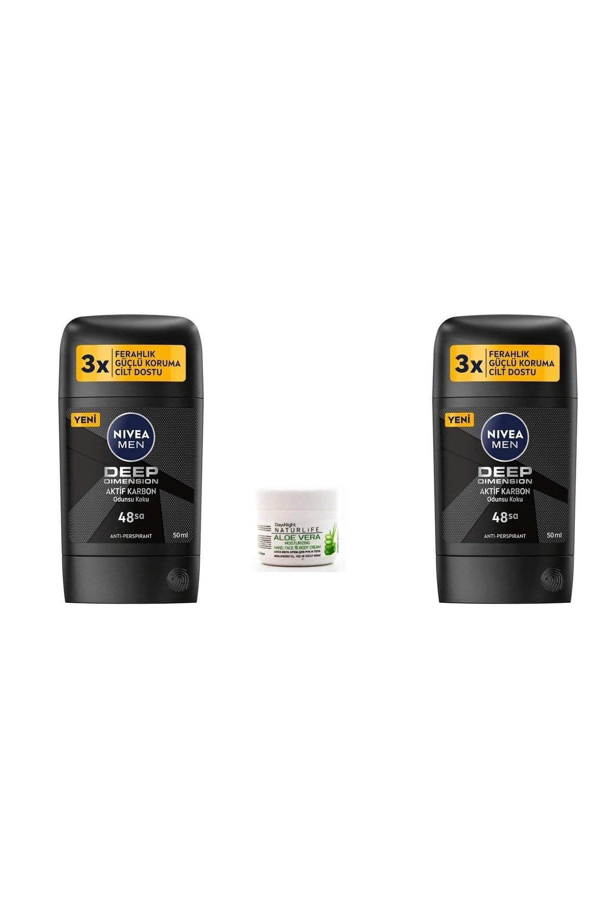 NIVEA Men Erkek Stick Deodorant Deep Dimension Anti-perspirant Koruma 50 Ml 2 X Adet + El Kremi Hediye