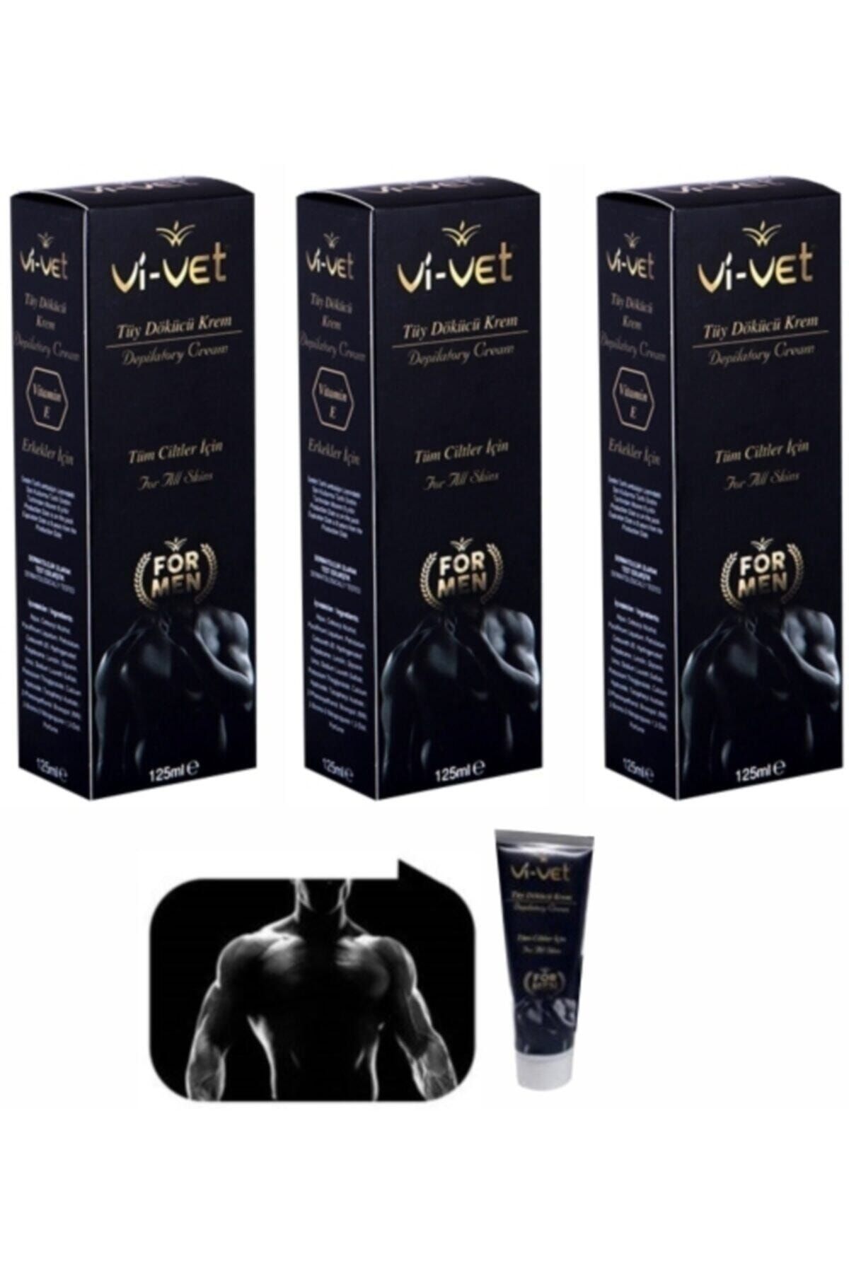Vi vet Vivet For Men Tüy Dökücü Krem 125 ml X 3 Adet