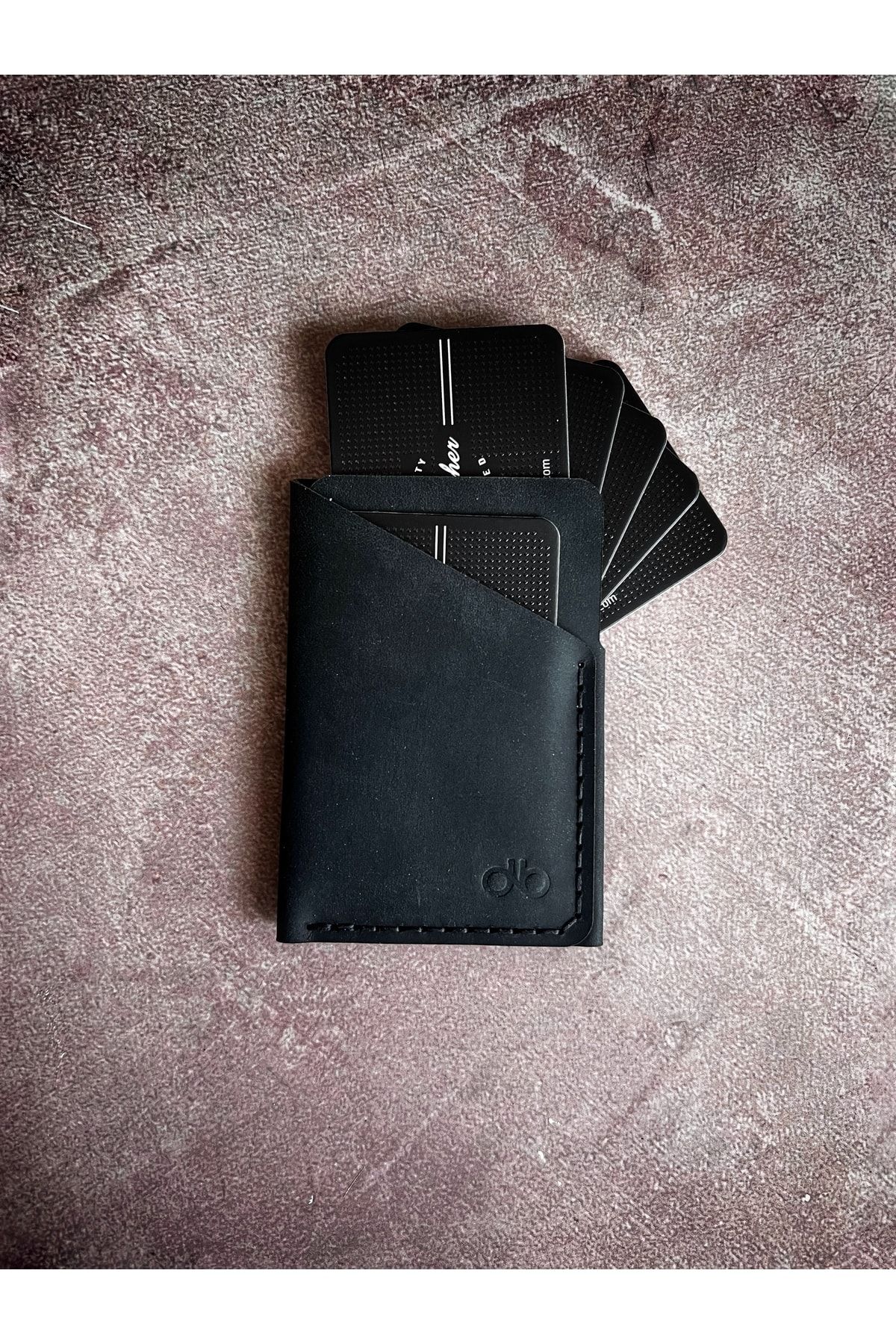 Safir Leather Siyah Renk Gerçek Deri Kartlık - El Yapımı, Şık Ve Dayanıklı