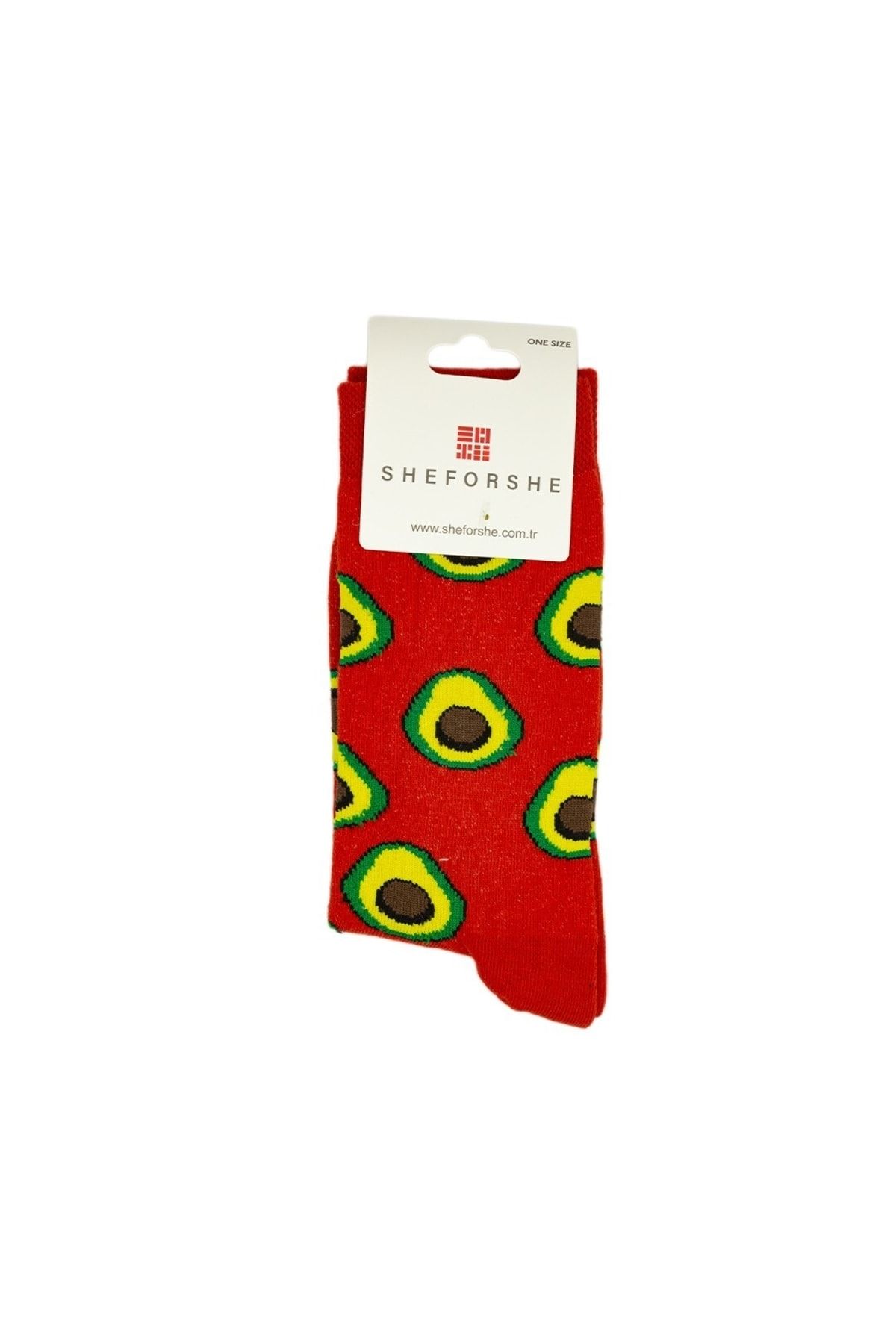 Miniso Kırmızı Avokado Desenli Renkli Çorap