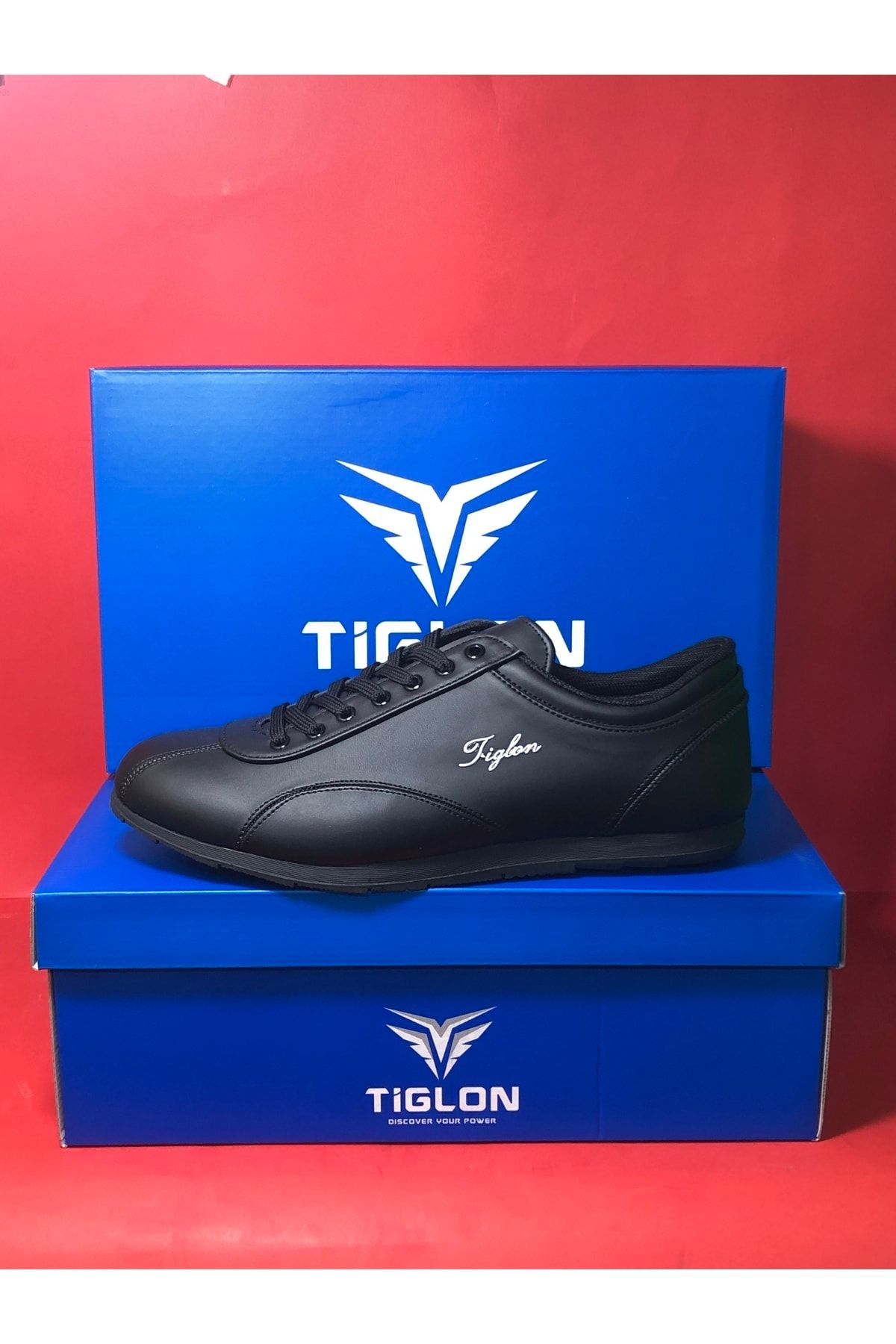 Tiglon Siyah Düz Taban Günlük Spor Ayakkabı