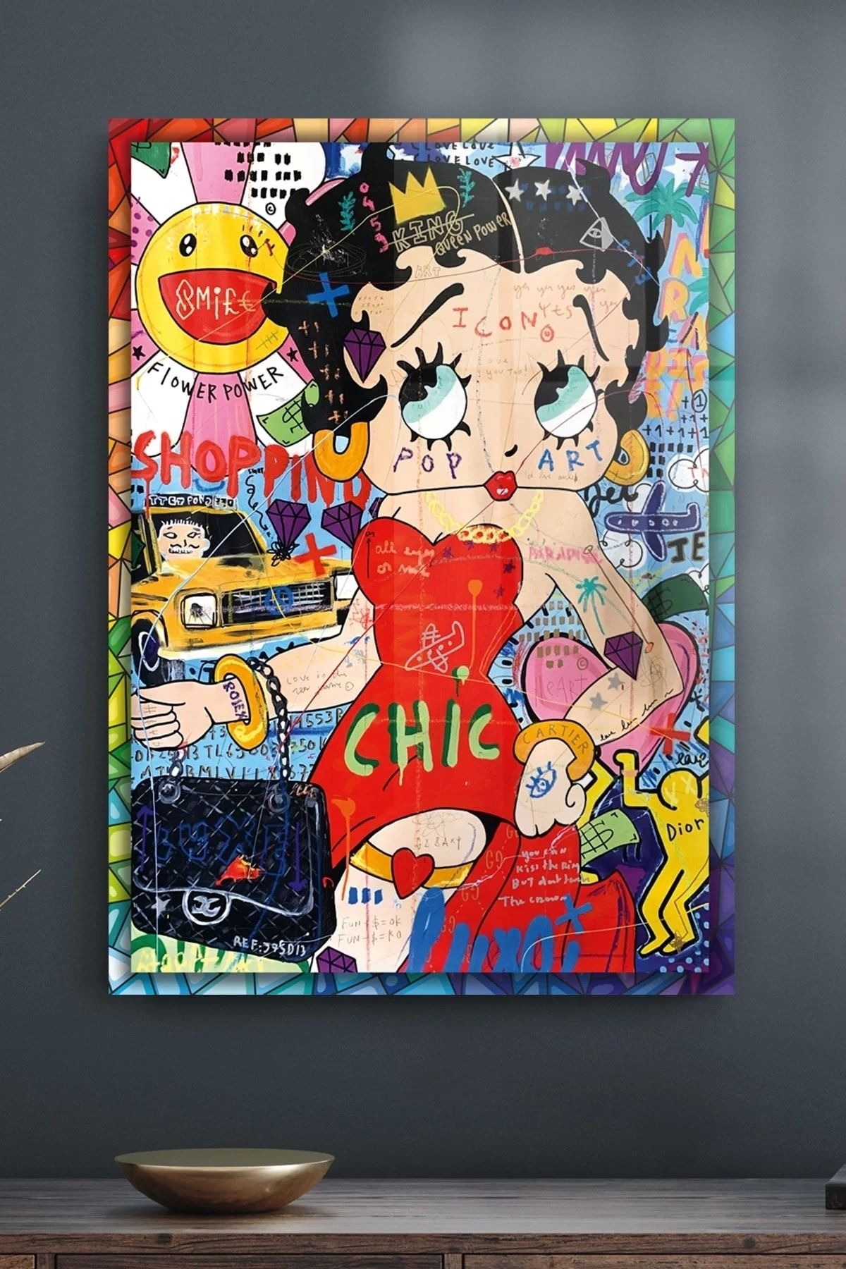 Decovetro Cam Tablo Pop Art Betty Boop 50 X 70 Cm
