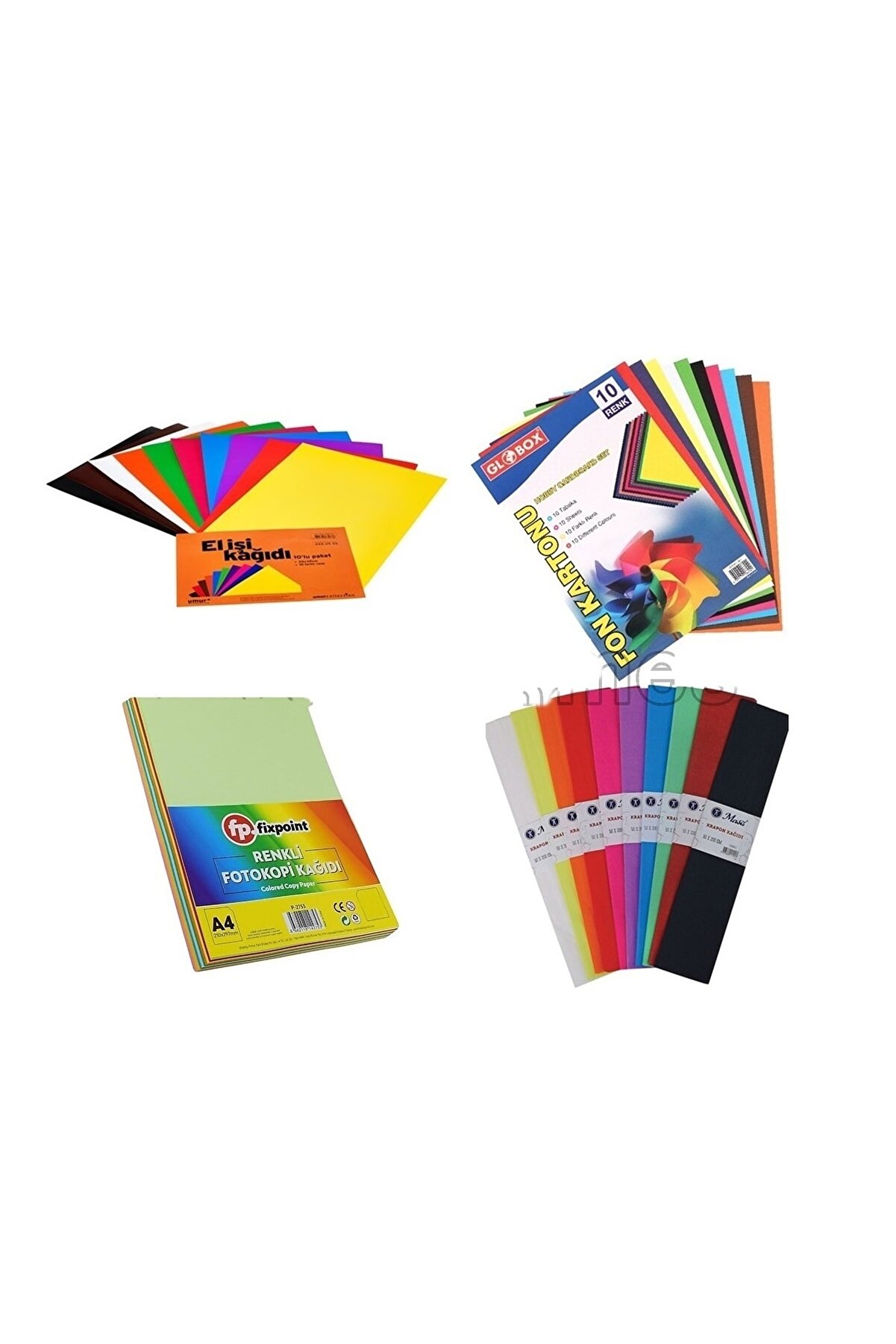CLOBOX Fon Kartonu-el Işi Kağıtı-krapon Kağıtı-renkli A4 Kağıtı