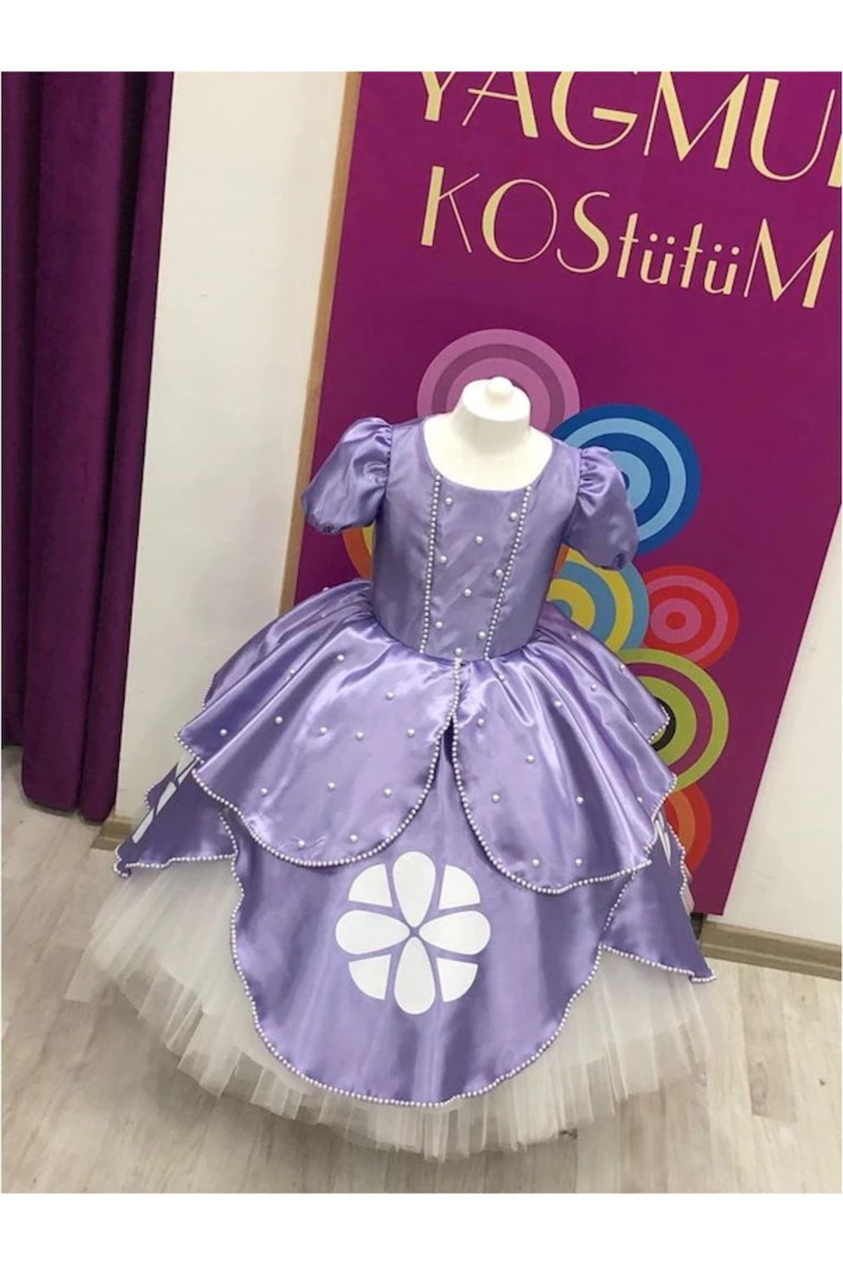YAĞMUR KOStütüM Prenses Sofia Model Kız Çocuk Doğumgünü Elbisesi & Parti Kostümü