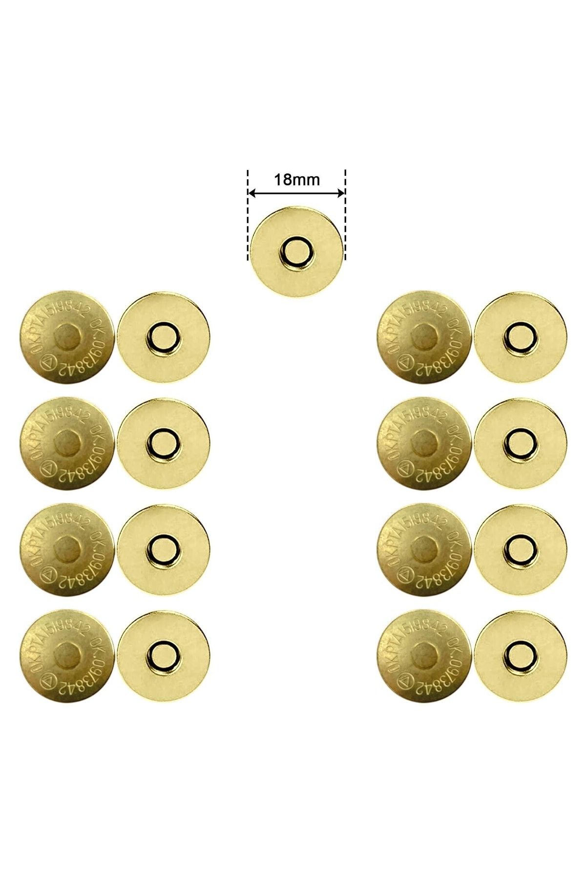 Hdg Mıknatıslı Yuvarlak Çanta Çıtçıtı Örgü Çantaya Mıknatıslı Çıtçıt Altın Rengi - 10 Set Çok Güçlü