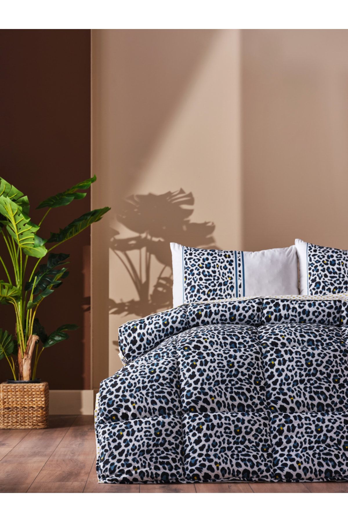 Doqu Home Festival Deluxe Uyku Seti Leopar Çift Kişilik - Mavi