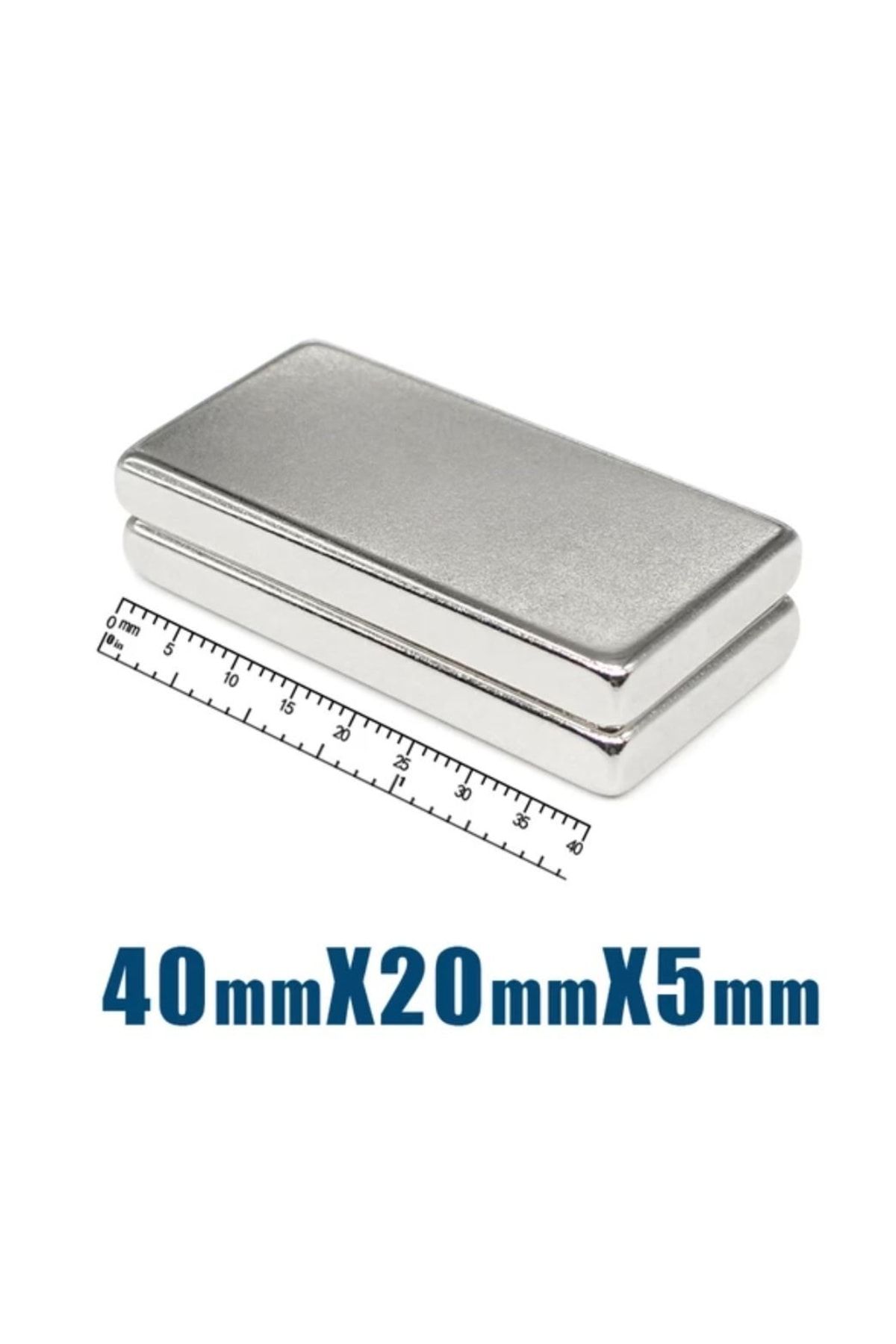 Hdg Magnet 2 Adet Neodyum Mıknatıs Magnet 40mm X 20mm X 5mm Köşeli Süper Güçlü