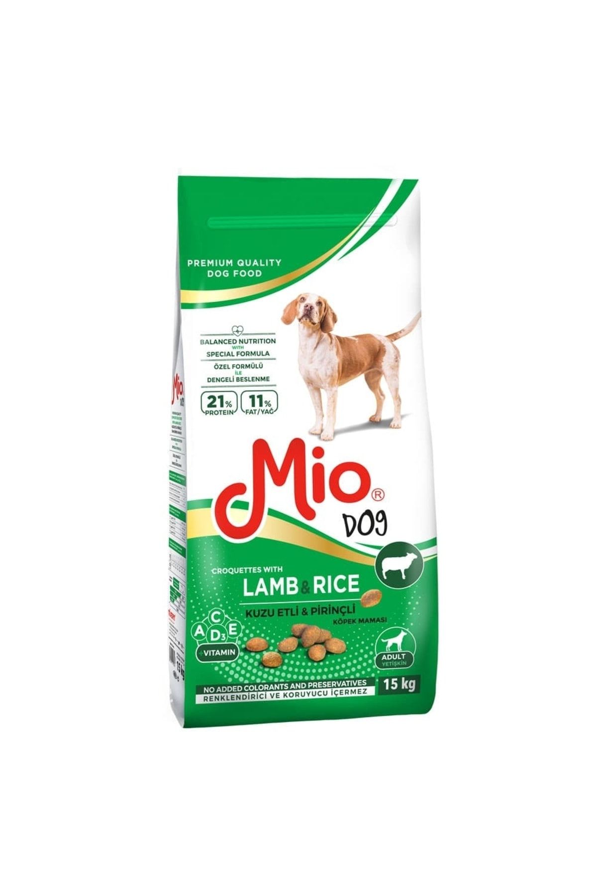 Mio 15 Kg - Kuzu Etli Ve Pirinçli Yetişkin Köpek Maması. Kuru Mama