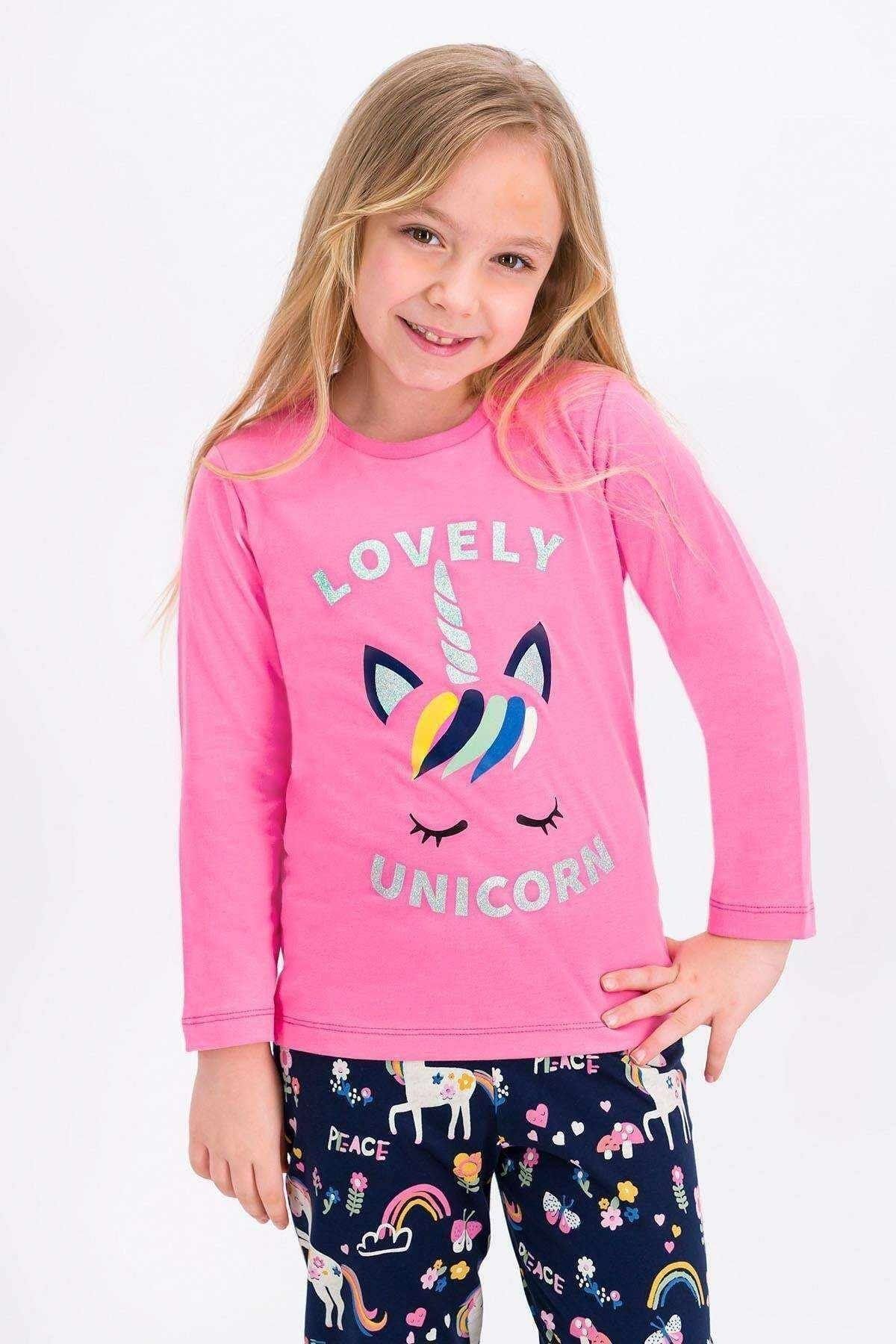 Rolypoly Rolypoly Lovely Unicorn Pembe Kız Çocuk Pijama Takımı