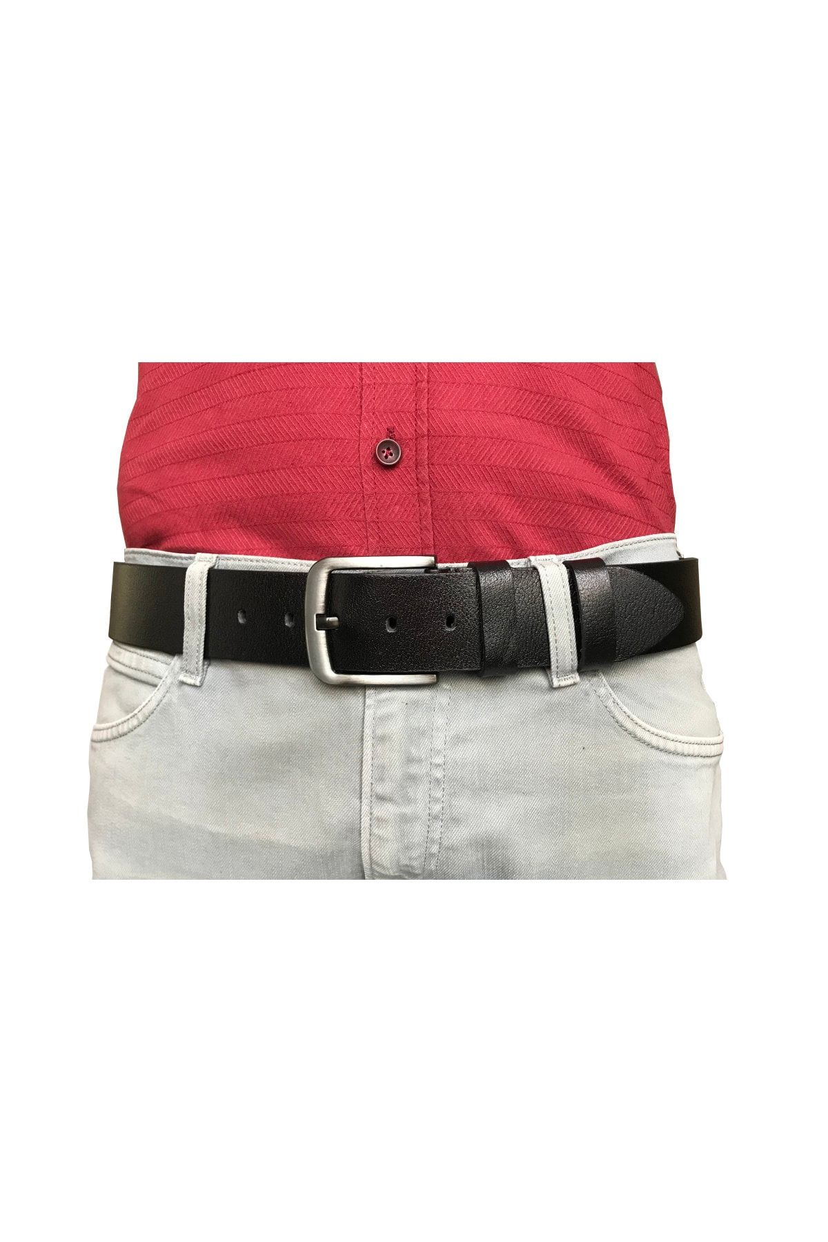 GoDeri %100 Hakiki Kaliteli Deri 4.5 Cm Siyah Kot, Spor Kemer=go-dk-kot