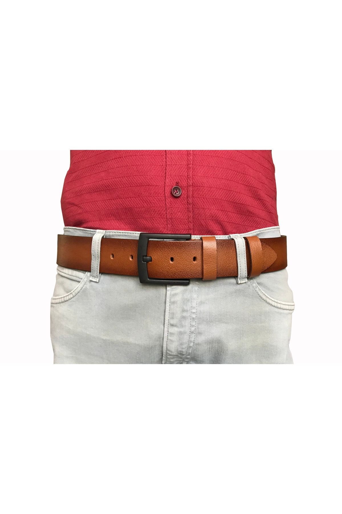 GoDeri Kaliteli Deri 4.5 Cm Taba Kot, Spor Kemer=go-dk-kot