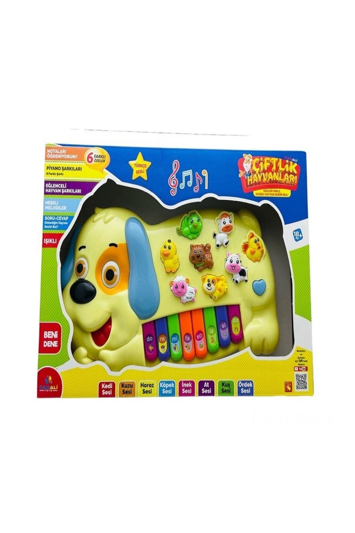 Can Ali Toys Çiftlik Hayvanlar Piyano Oyuncağı Efsane Sarı Köpek Piyano