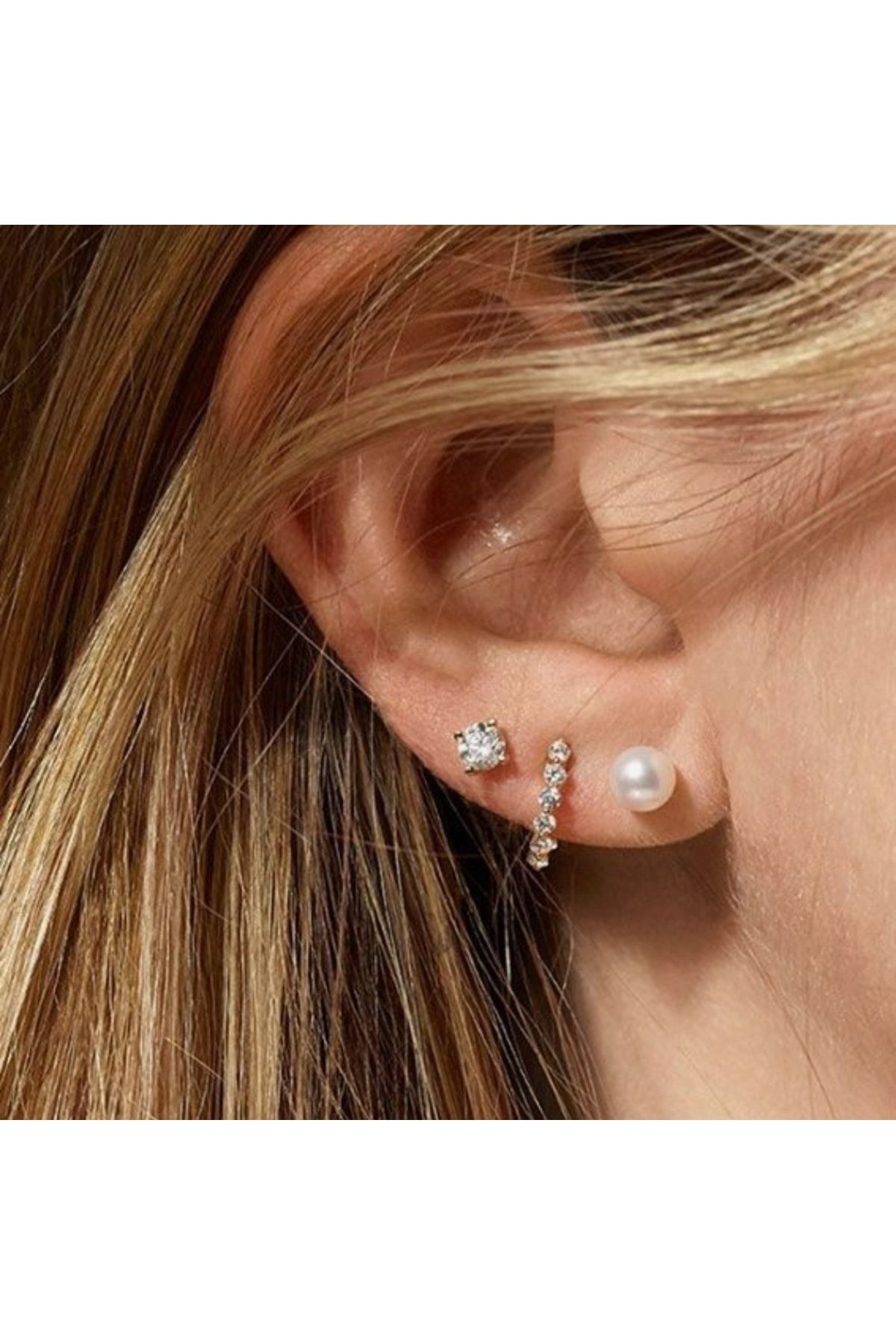 Heppii Tektaş Küpe 6 Mm Zirkon Taşlı Rodyumlu Tek Adet