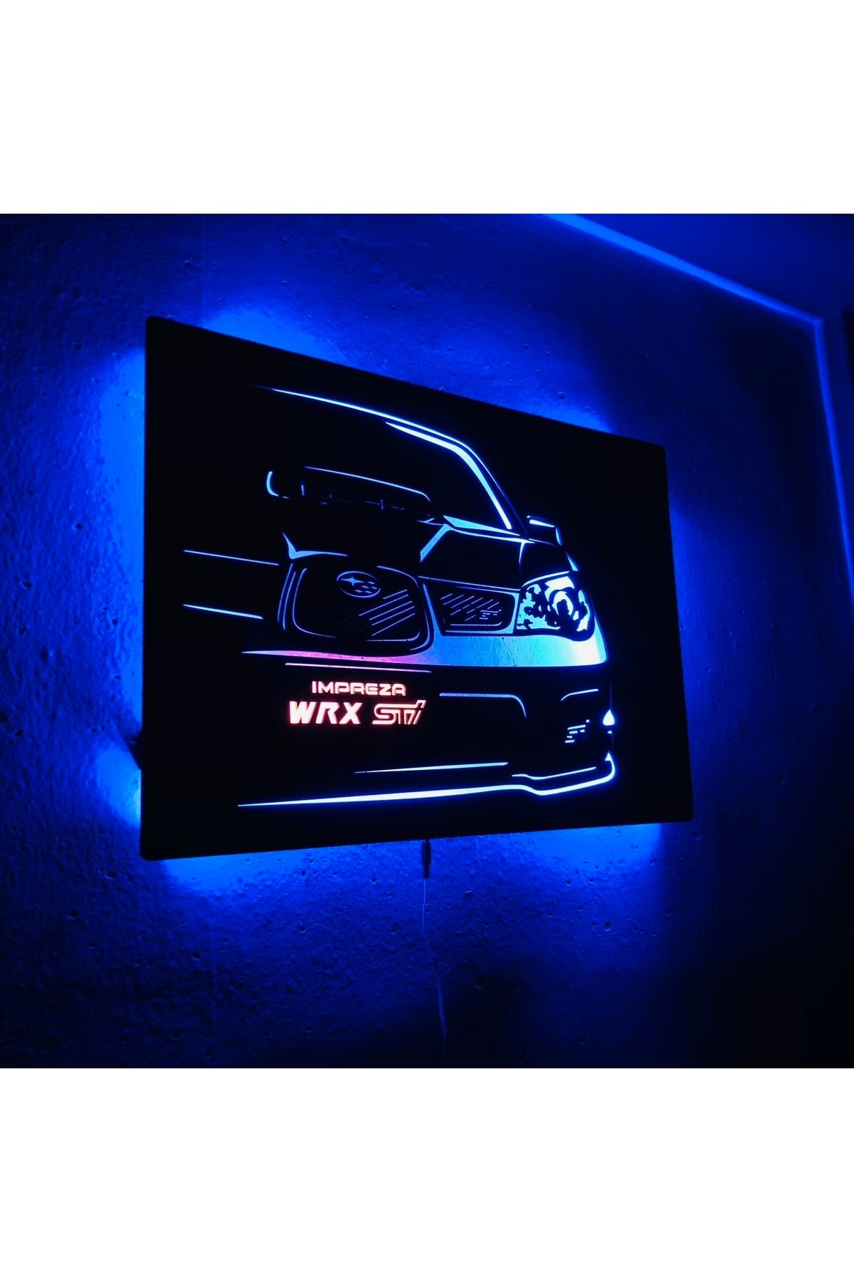 Pika Tasarım Subaru Impreza Led Işıklı Dekoratif Tablo