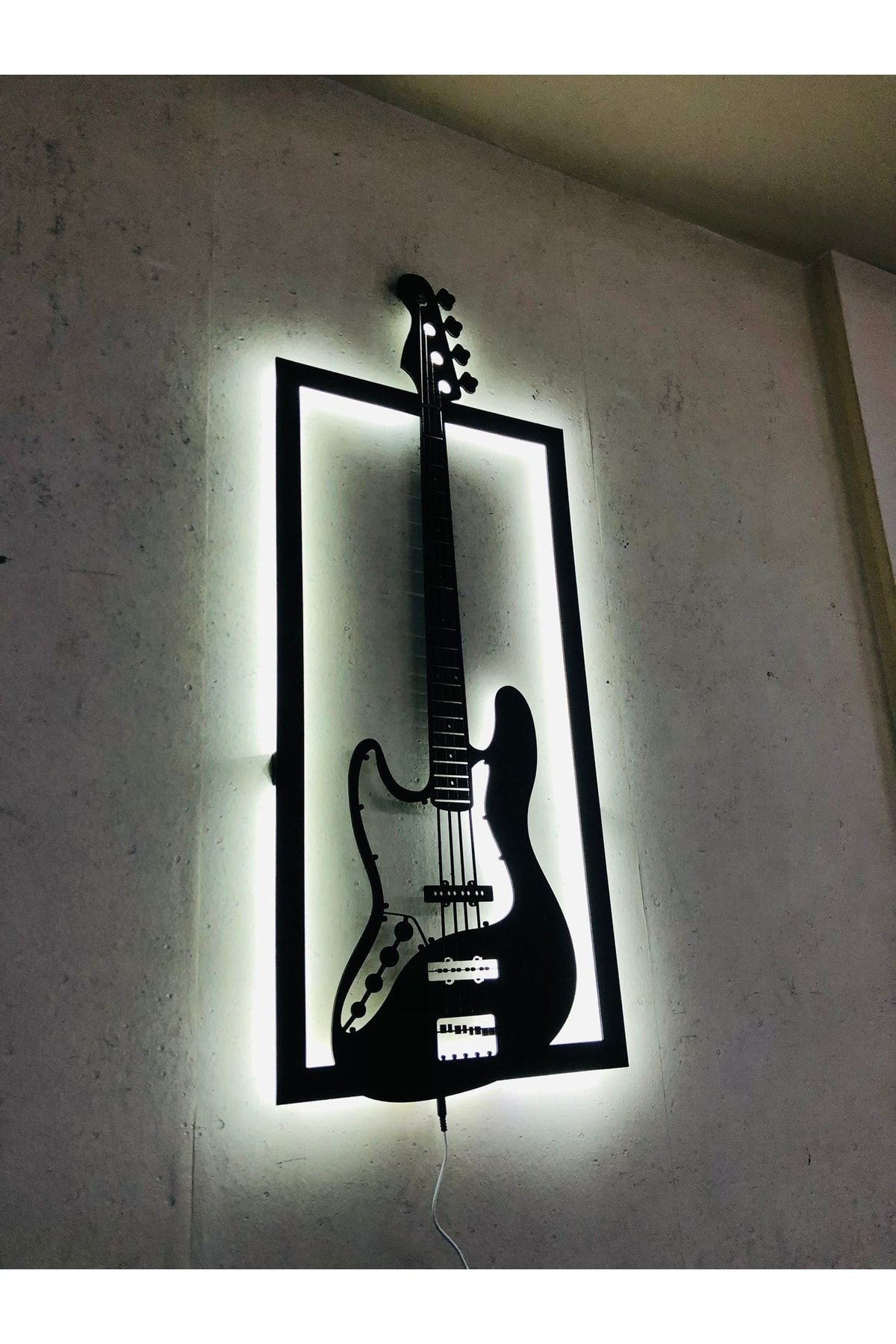 Pika Tasarım Bass Gitar Led Işıklı Dekoratif Tablo