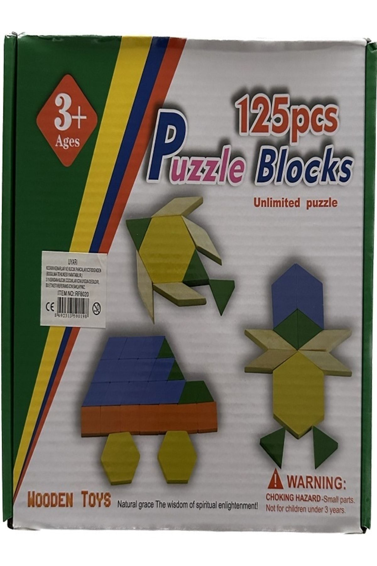 Wooden Toys 125 Parça Puzzle Blok