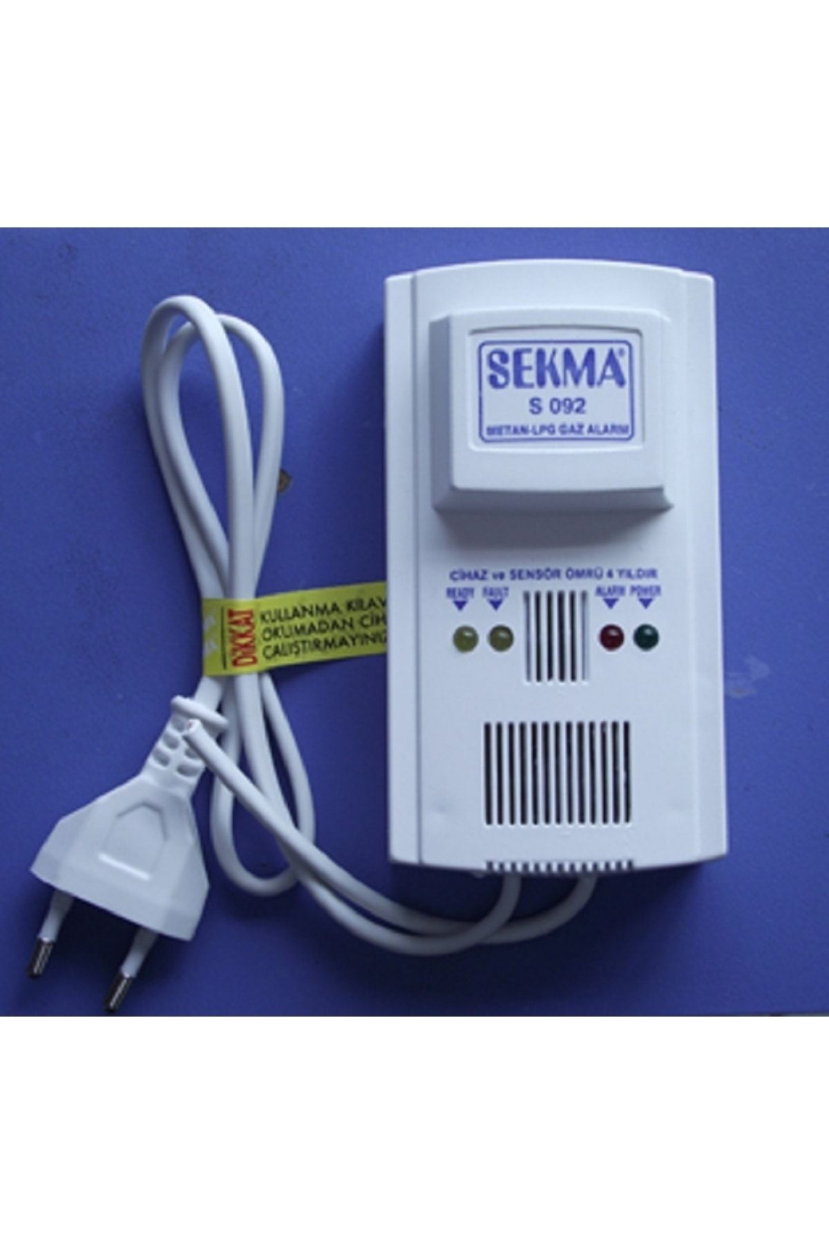 SEKMA S-092 Doğalgaz Alarm Dedektörü Gaz Alarm Cihazı Lpg Alarm Uyandırıcı