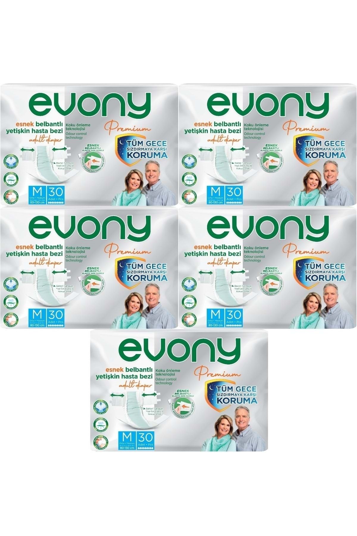 Evony Premium Hasta Bezi Yetişkin Bel Bantlı Tekstil Yüzey M-orta 150 Adet
