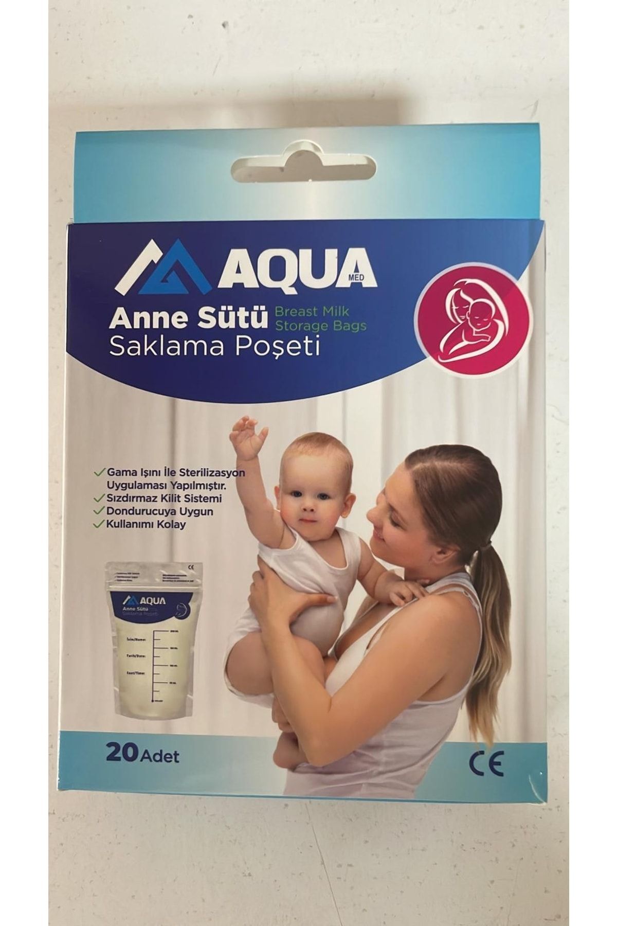 Aqua Anne Sütü Saklama Poşeti 20 Lik x 4 Kutu ( 80 Adet )
