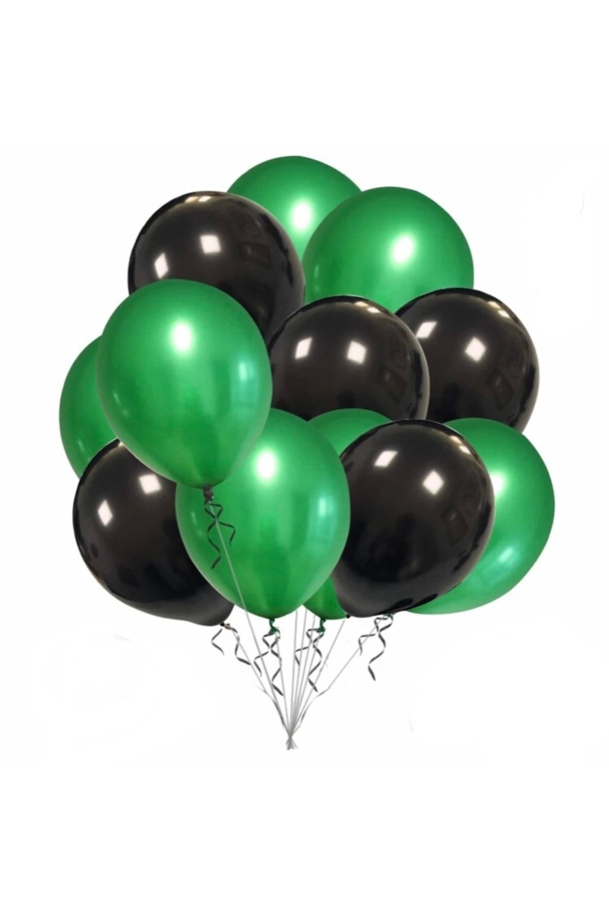 Deniz Party Store Hulk Metalik Koyu Yeşil Siyah Balon 12 Inç 10 Adet