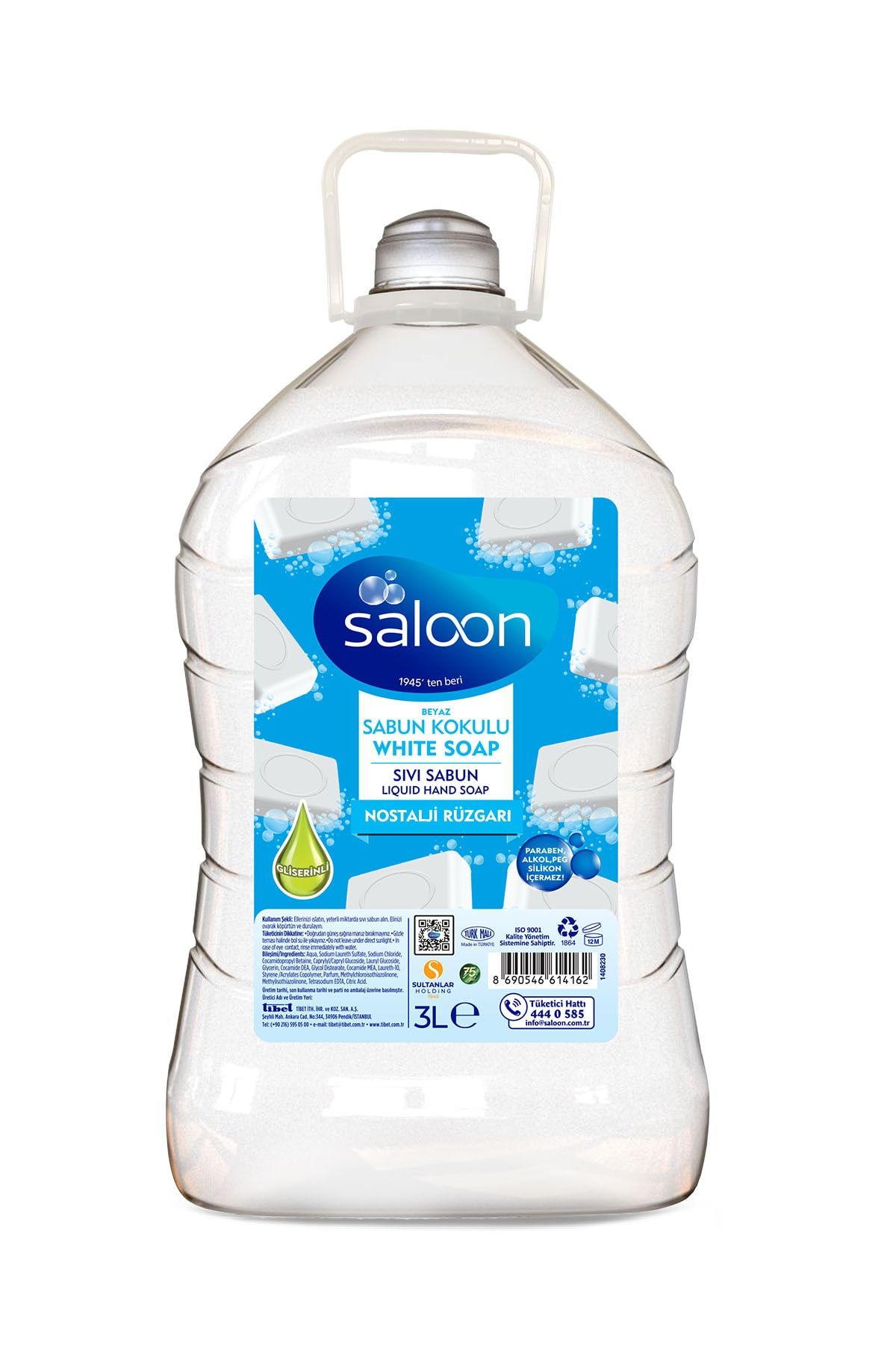 Saloon Sıvı Sabun Beyaz Sabun Kokulu 3 L