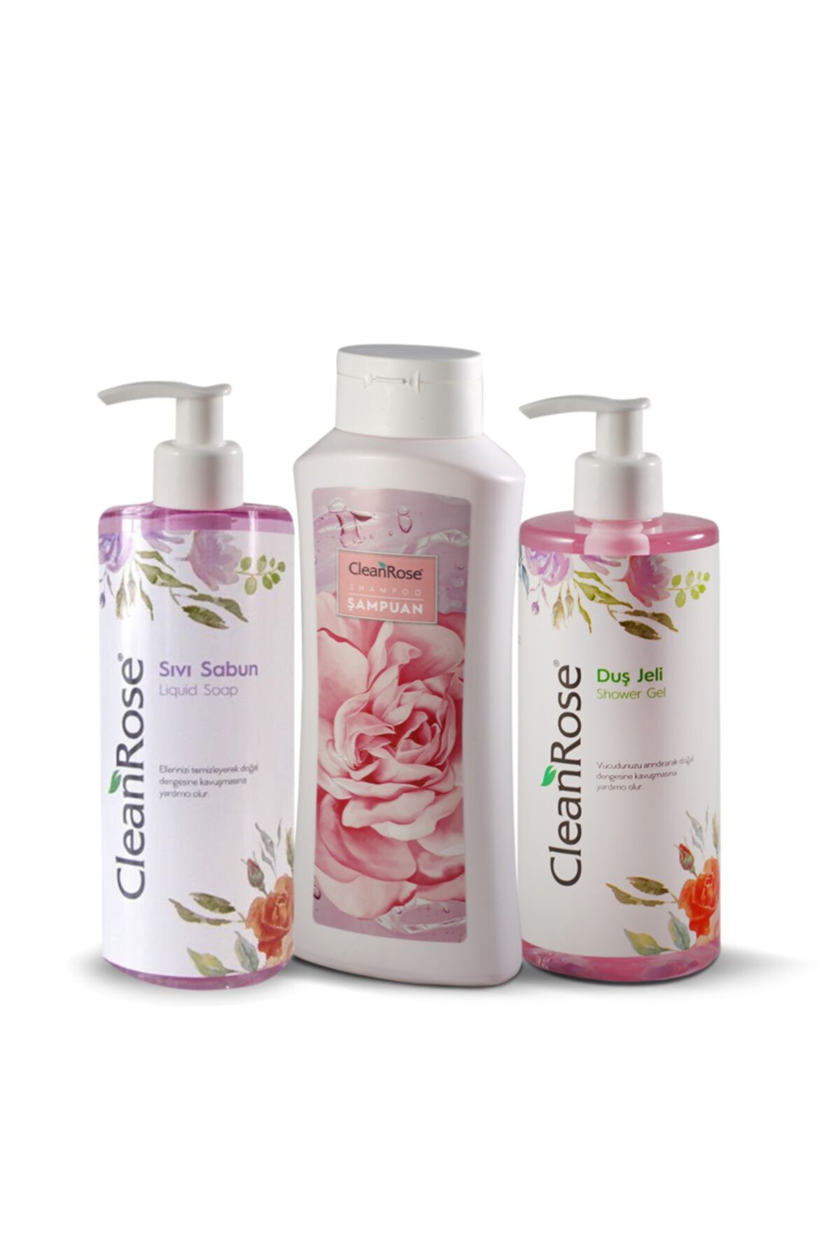 Clean Rose Unisex Şampuan  Duş Jeli  Sıvı Sabun 400 ml