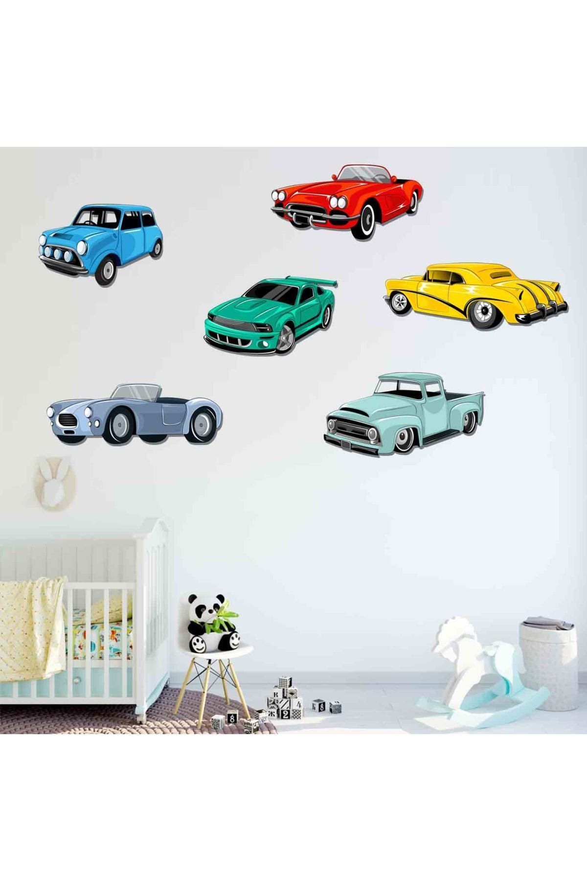 KT Decor Arabalar Dev Erkek Çocuk Odası Duvar Sticker Seti