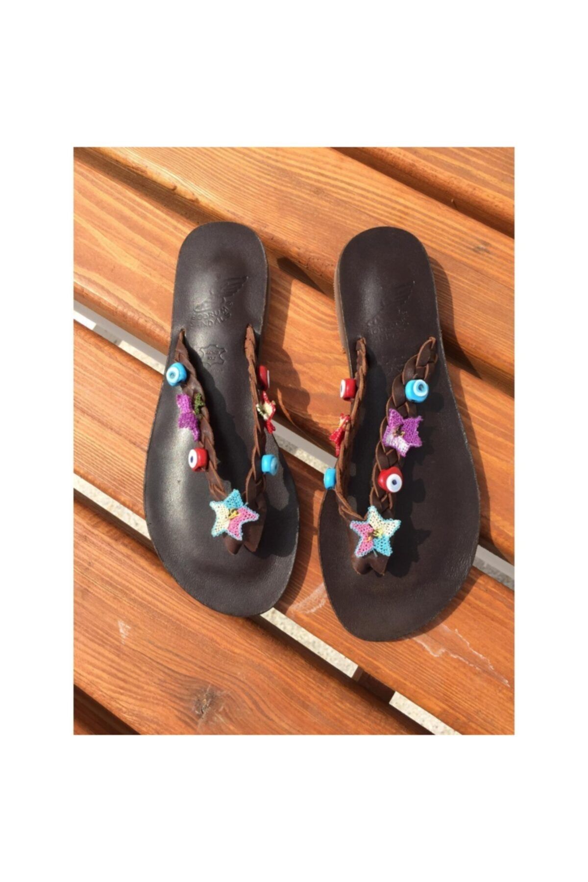 DaphneSandals El Yapımı Hakiki Deri Kahverengi Kadın Sandalet-bodrum Sandaleti