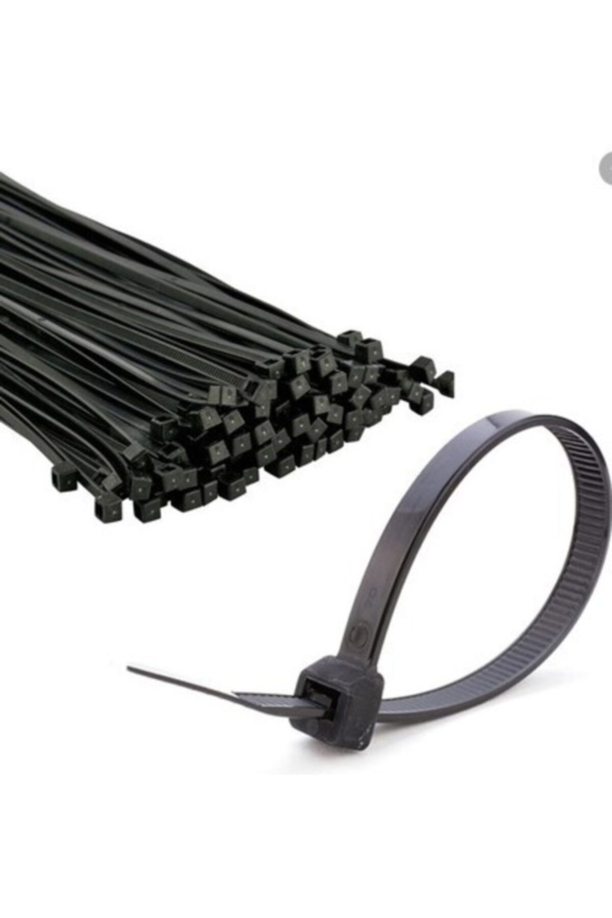 NUMEROUNO Plastik Kelepçe Cırt Kelepçe Kablo Bağı 4.8mm X 40 Cm Siyah Paket 100 Adet