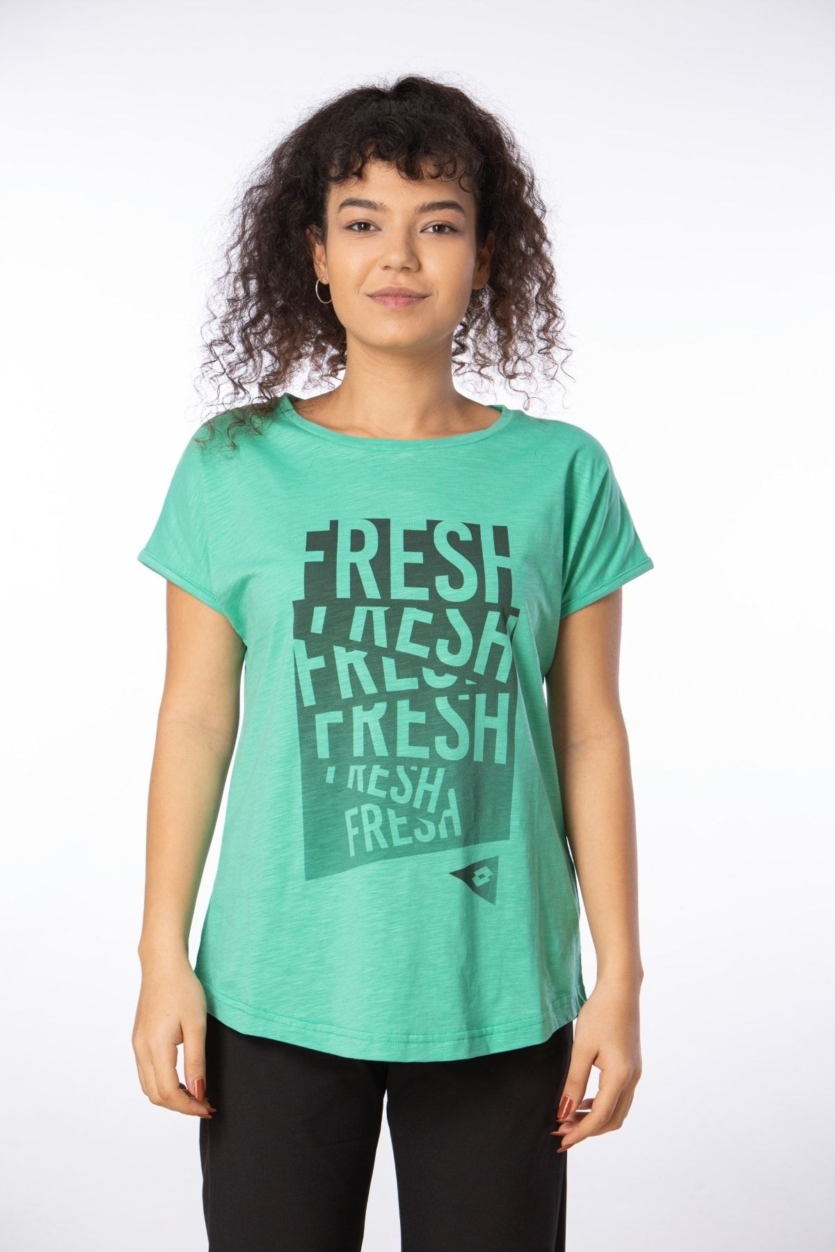 Lotto Kadın Yeşil Tee Fresh Baskılı  T-shirt  Js W R9819