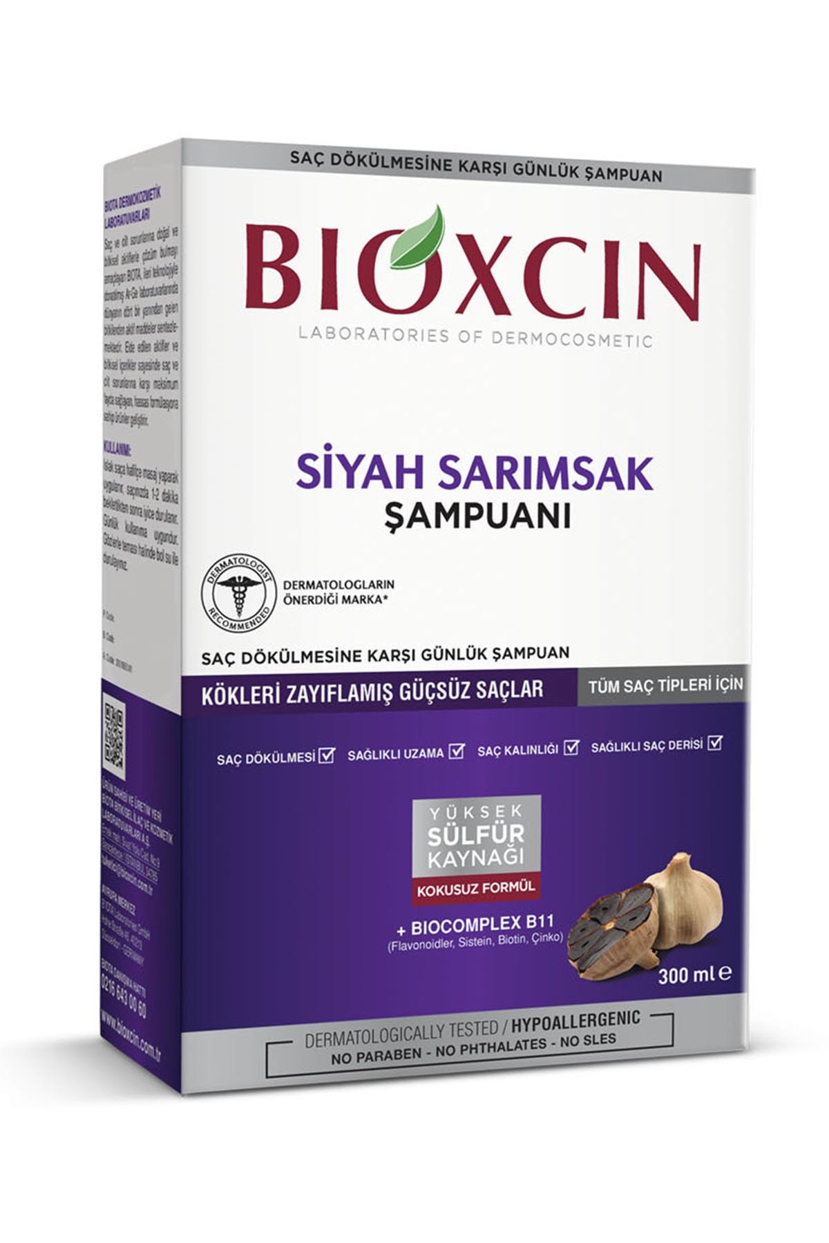 Bioxcin Saç Dökülmesine Karşı Siyah Sarımsaklı Şampuan Quantum 300 ml