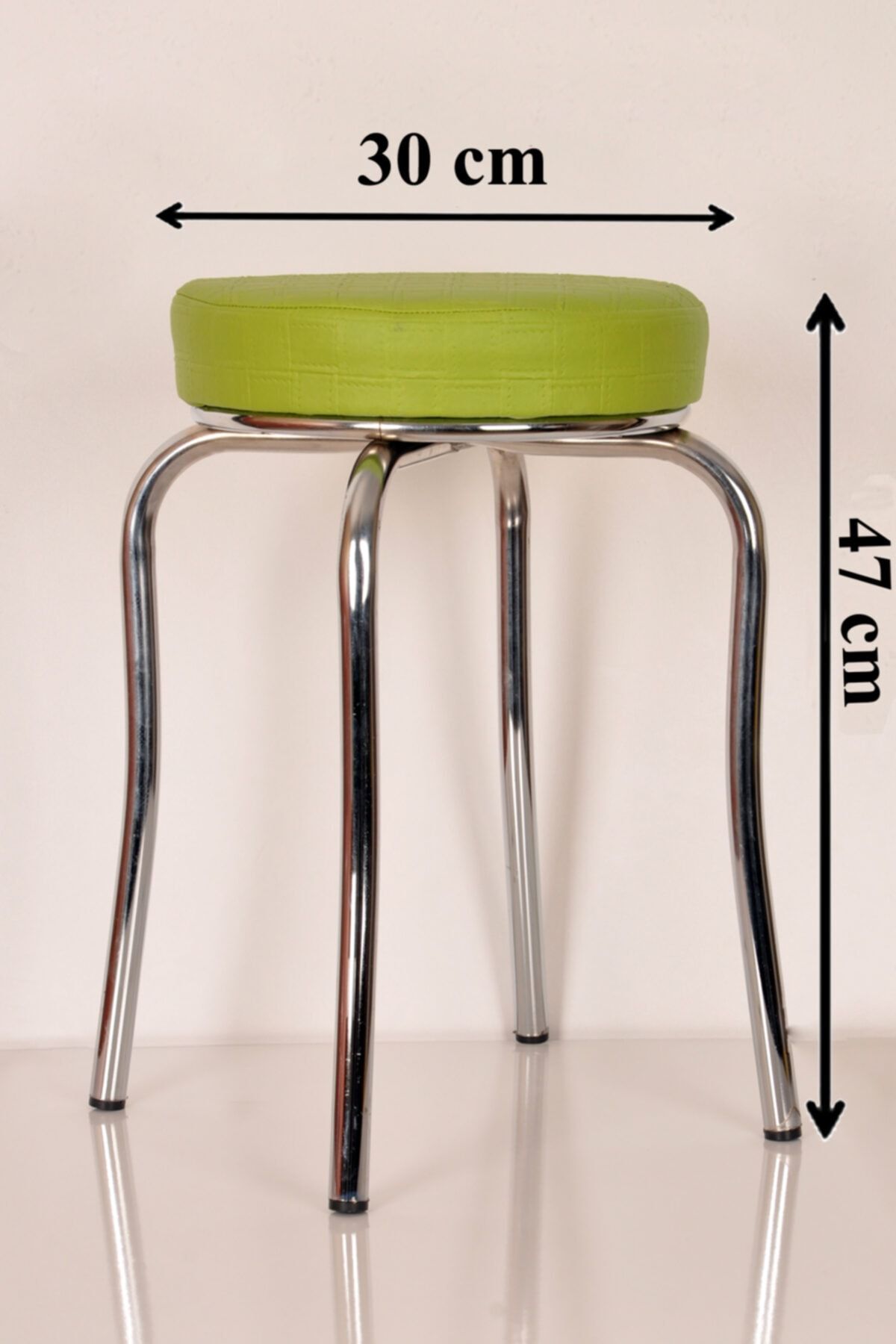 yılmaz masacılık 2 Li Yeşil Mutfak Taburesi Profil Tabure Metal Tabure Kalın Tabure Istiflenebilir