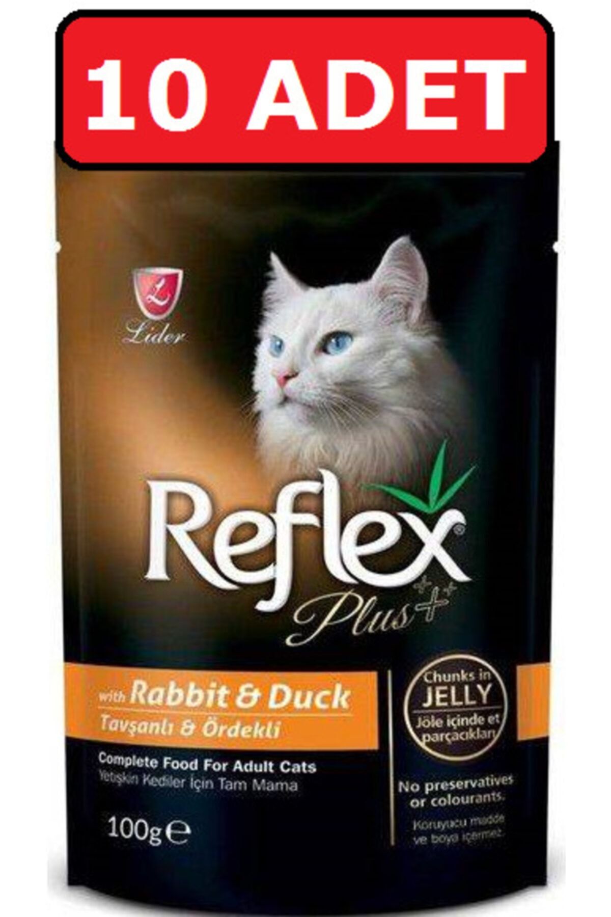 Reflex Tavşan Ve Ördekli Pounch Yetişkin Kedi Konservesi 10 Adet X 100 Gr Yaş Mama
