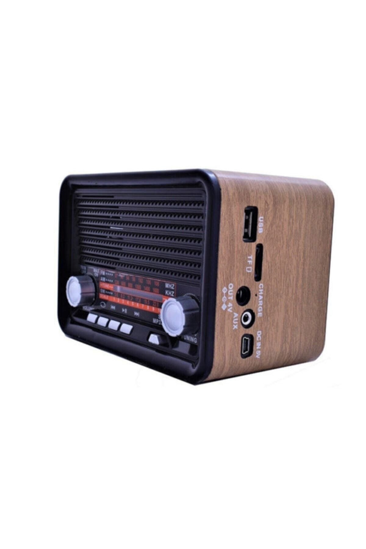 Genel Markalar Resmi Distribütör Garantili Nns Ns-1537bt Şarjlı Nostaljik Radyo Retro Ahşap Mp3 Çalar Kahverengi 2