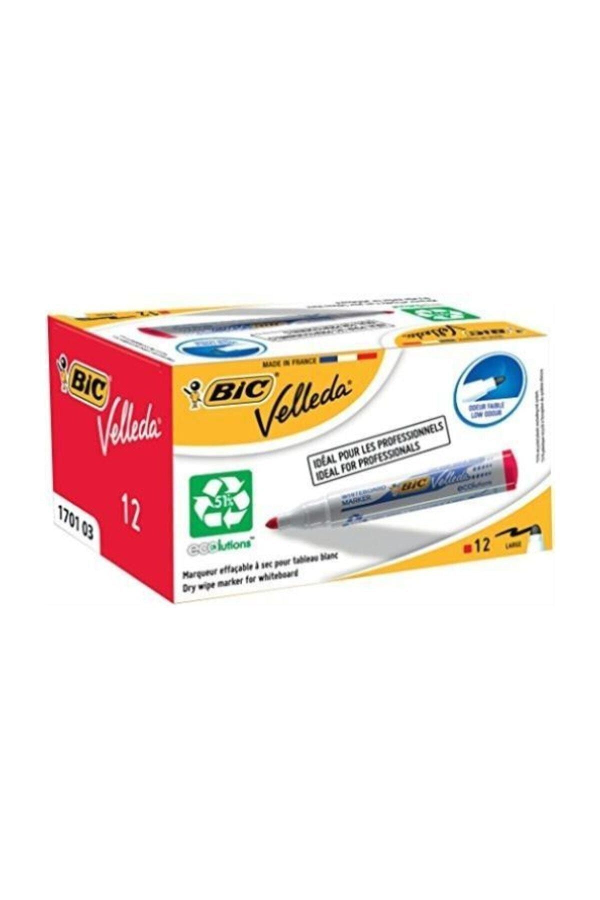 Bic Velleda 1701 Beyaz Tahta Kalemi Kırmızı 12`li Kutu