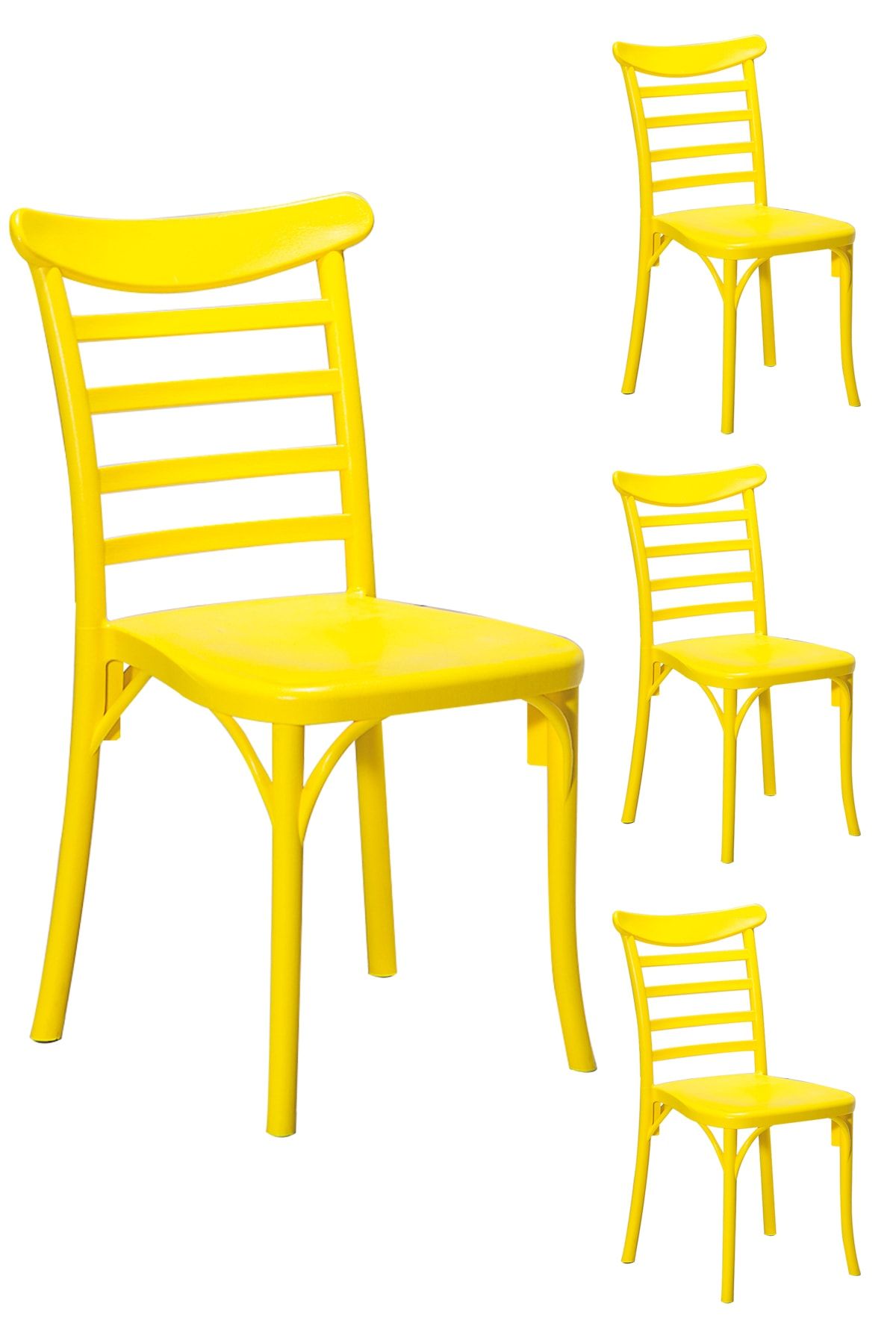 SANDALİE 4 Adet Efes Sarı Sandalye / Balkon-bahçe-mutfak