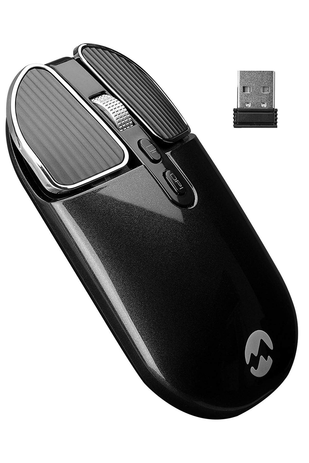 Everest Sm-619 Metalik Siyah 1600 Dpı 2.4 Ghz Süper Sessiz Şarj Edilebilir Premium Kablosuz Mouse