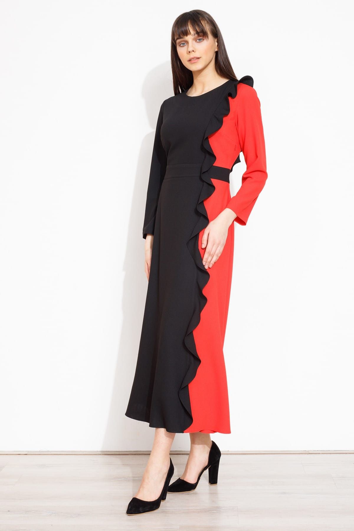 Moda İlgi Kadın Siyah Mercan Elbise ILG19Y06021